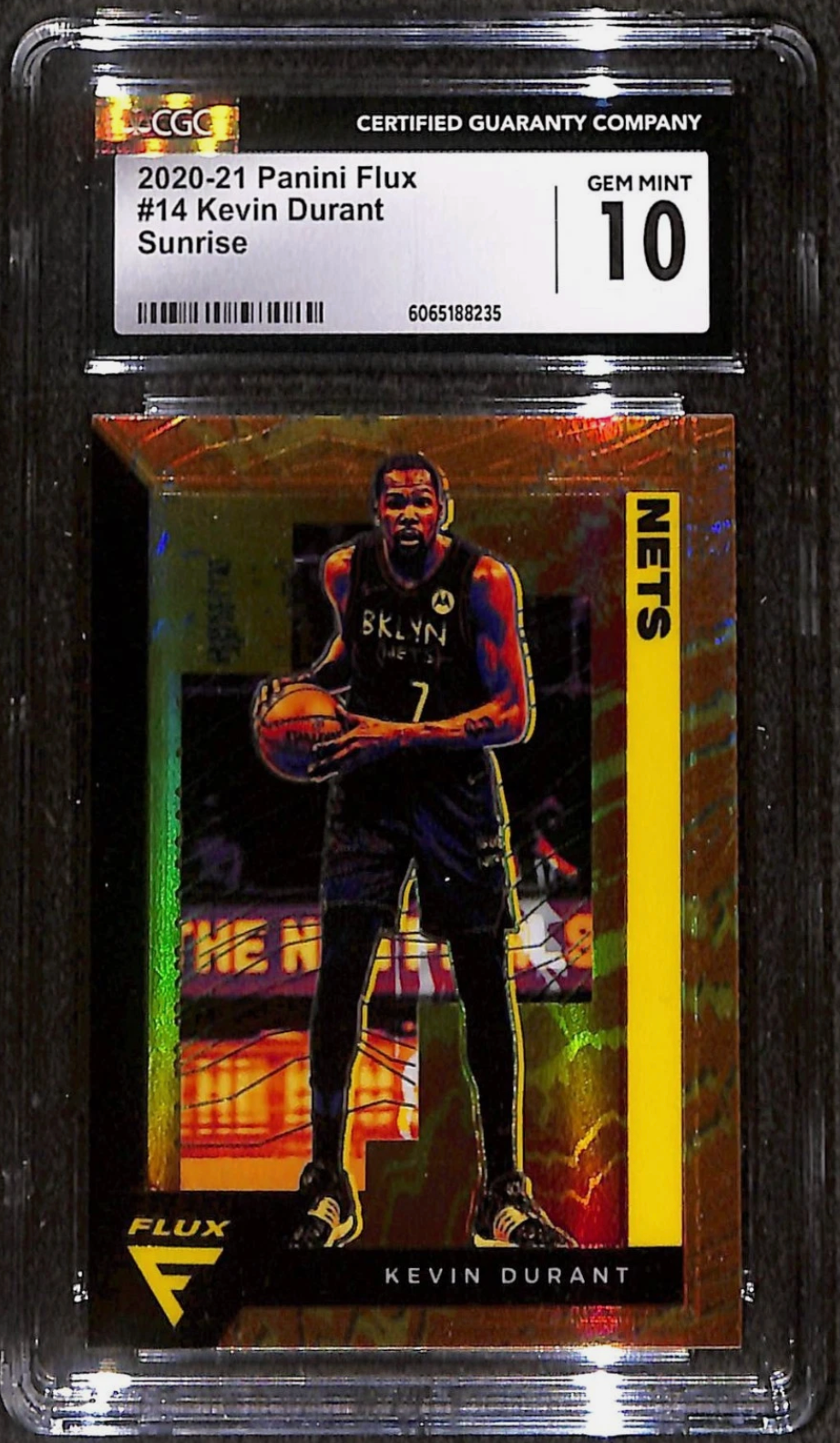 2020-21 Panini Flux Kevin Durant RC #14 Sunrise CGC 10 Gem Mint Brooklyn Nets