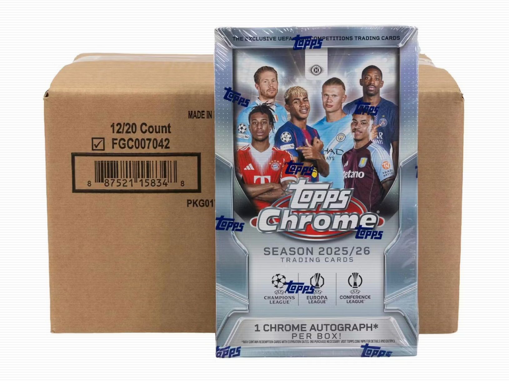 2025/26 Topps Chrome UEFA Club Competitions Soccer Hobby 12-Box Case