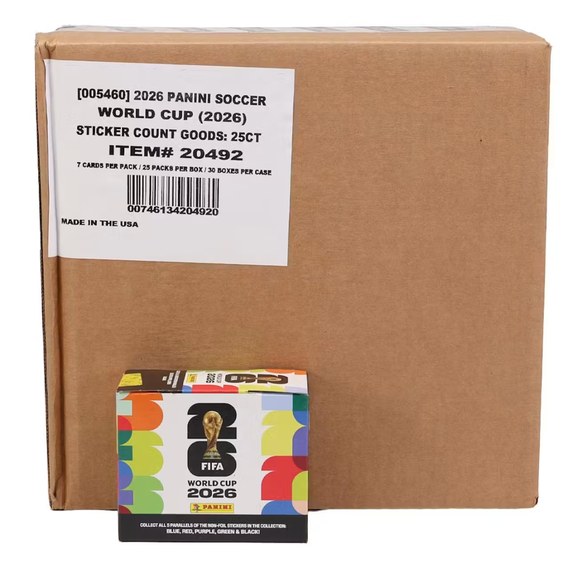 2026 Panini World Cup Soccer Stickers 25ct Box 30-Box Case