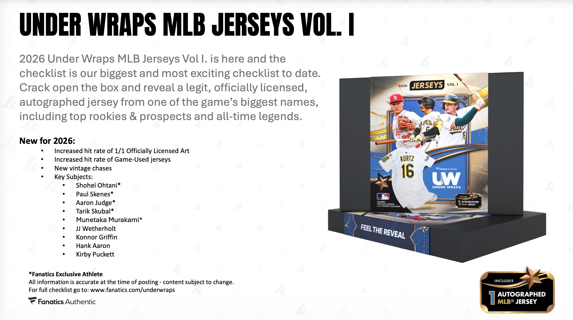 2026 Under Wraps Autographed MLB Bats Vol. I Mystery Box