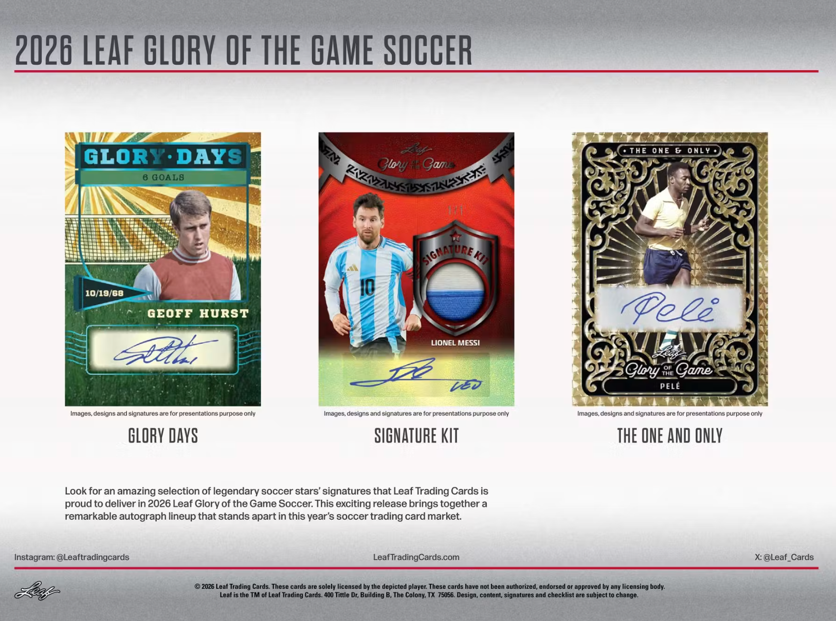 2026 Leaf Glory of the Game Soccer Hobby Box