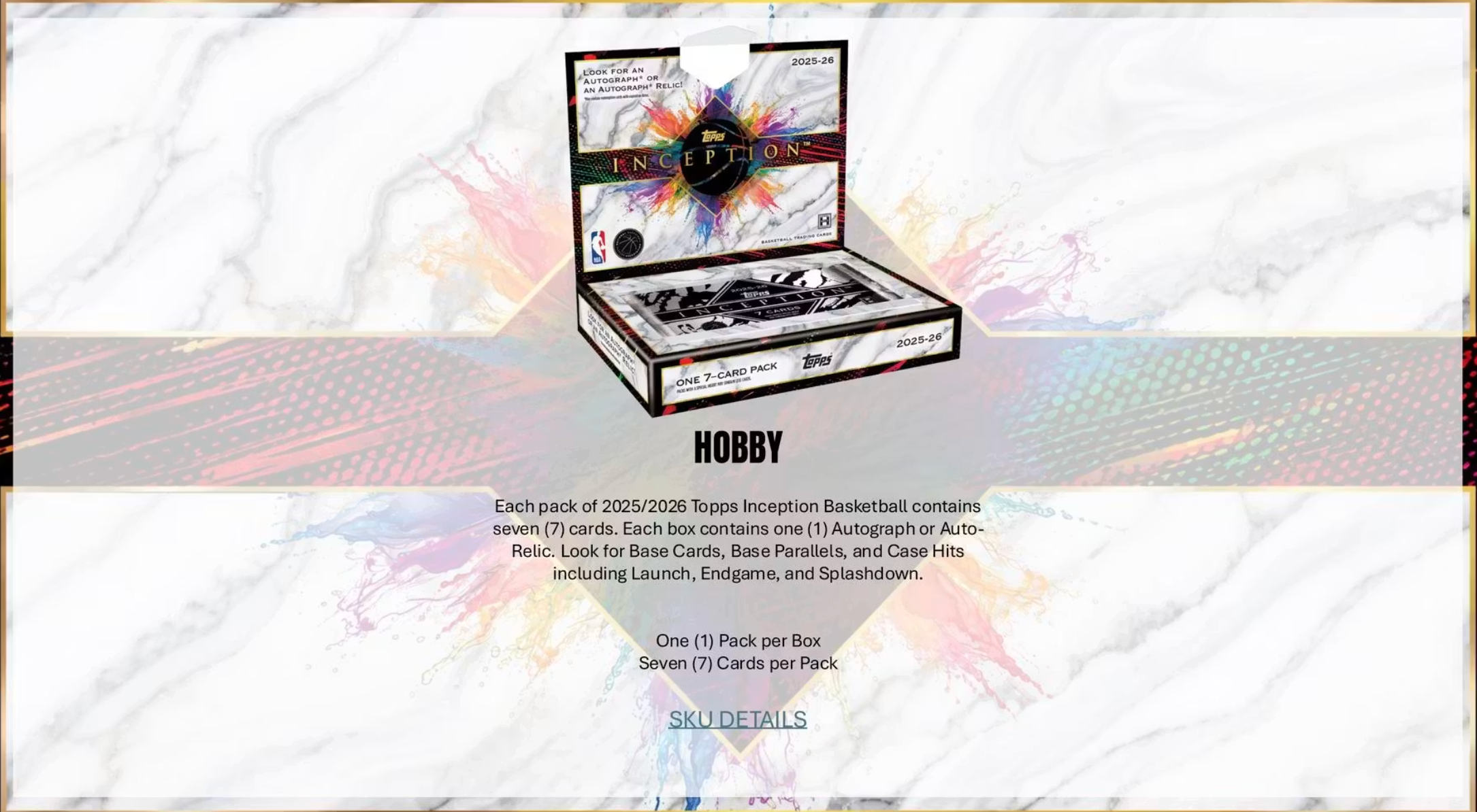 2025-26 Topps Inception Basketball Hobby Box
