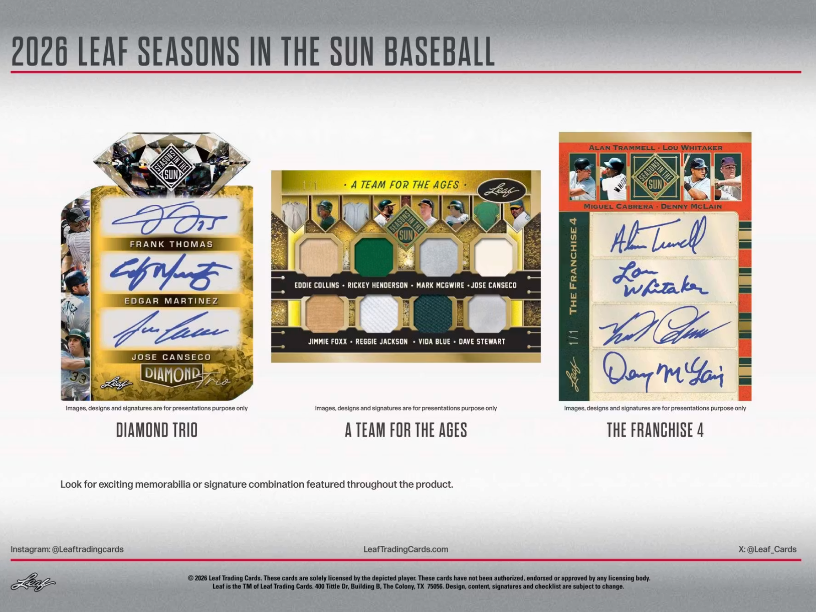 2026 Leaf Seasons in the Sun Baseball Hobby Box