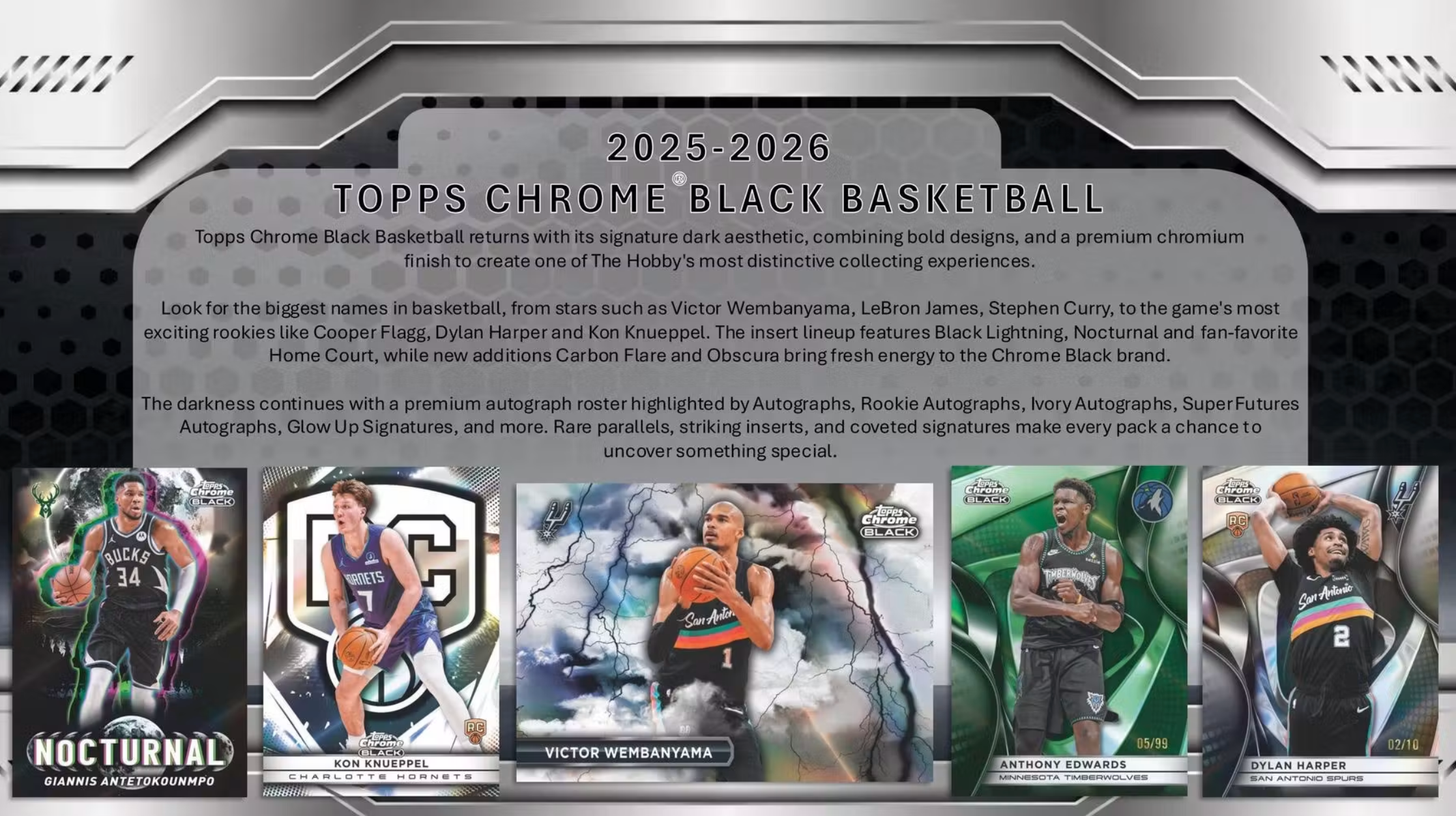2025-26 Topps Chrome Black Basketball Hobby Box