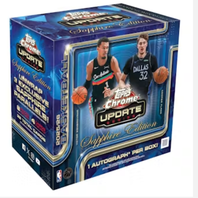 2025-26 Topps Chrome Update Series Basketball Sapphire Edition Box