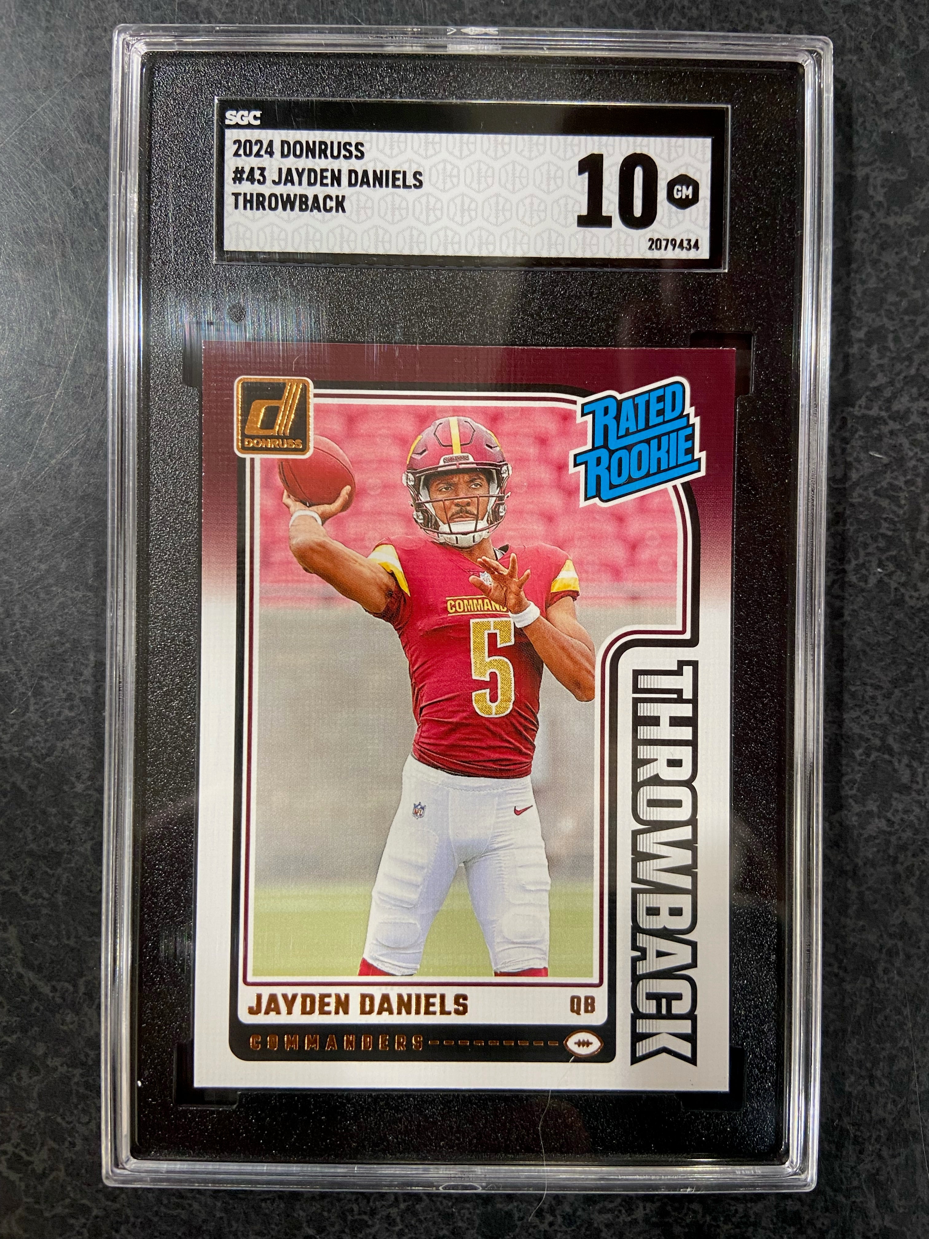 2024 Donruss Jayden Daniels Throwback Rookie #43 SGC 10 Gem Mint