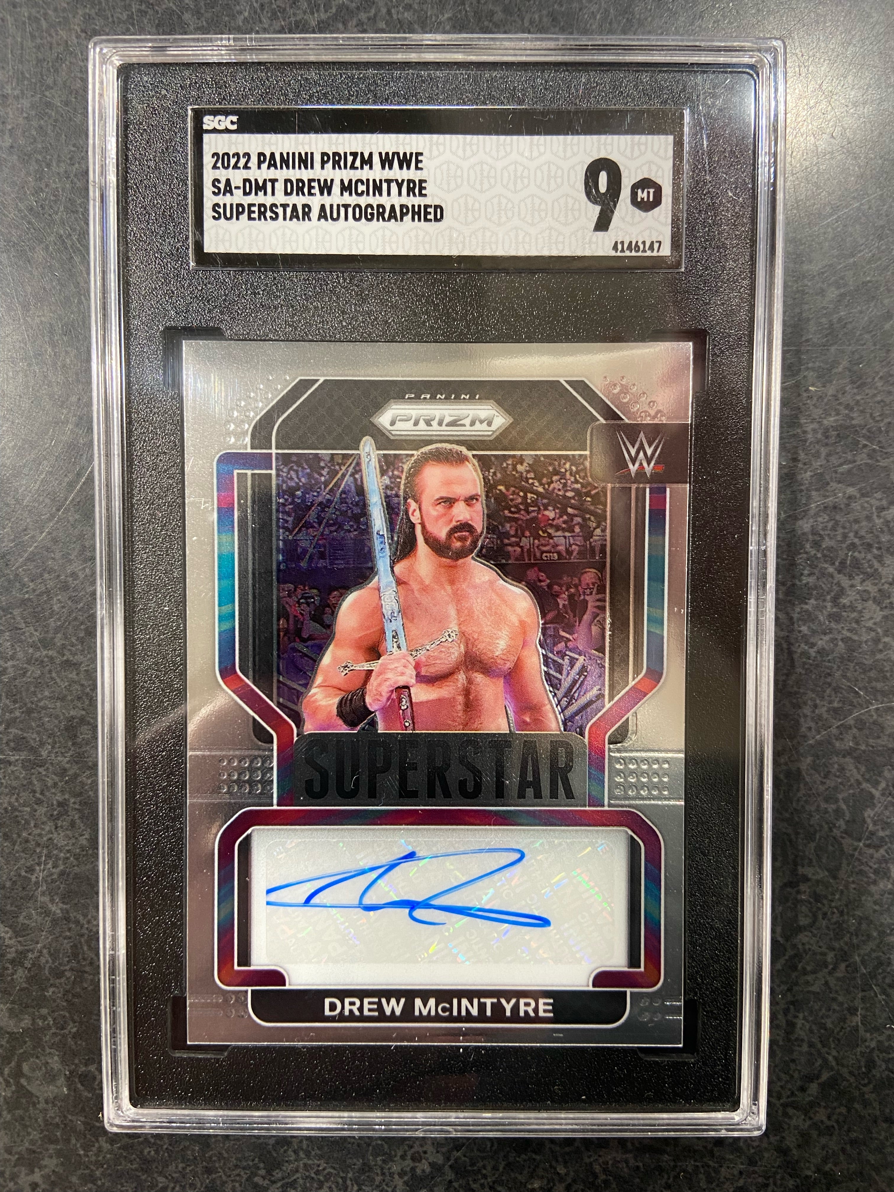 2022 Prizm WWE Drew McIntyre Superstar Autograph SA-DMT SGC 9 Mint