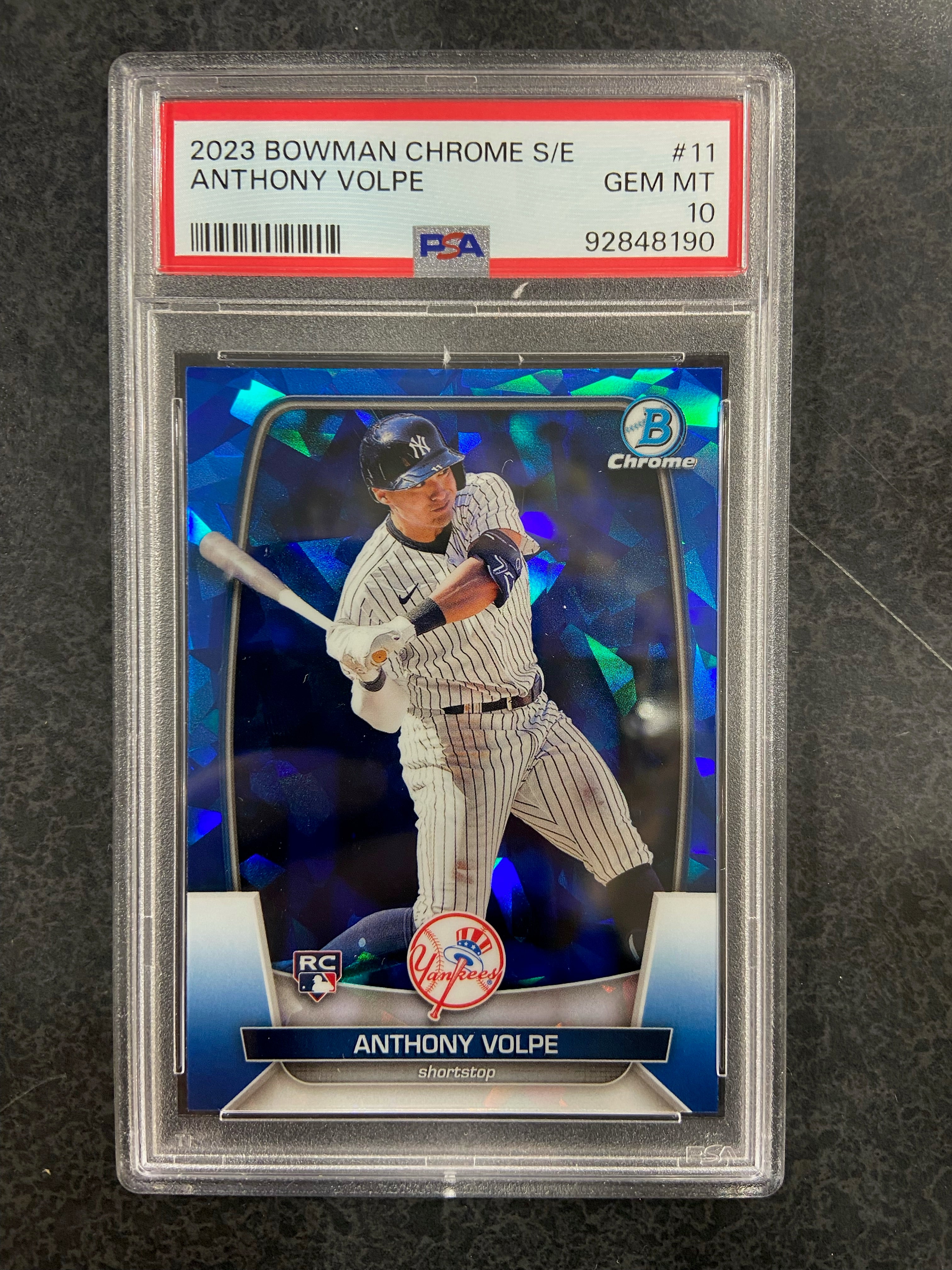 2023 Bowman Chrome Sapphire Edition Anthony Volpe Rookie #11 PSA 10 Gem Mint