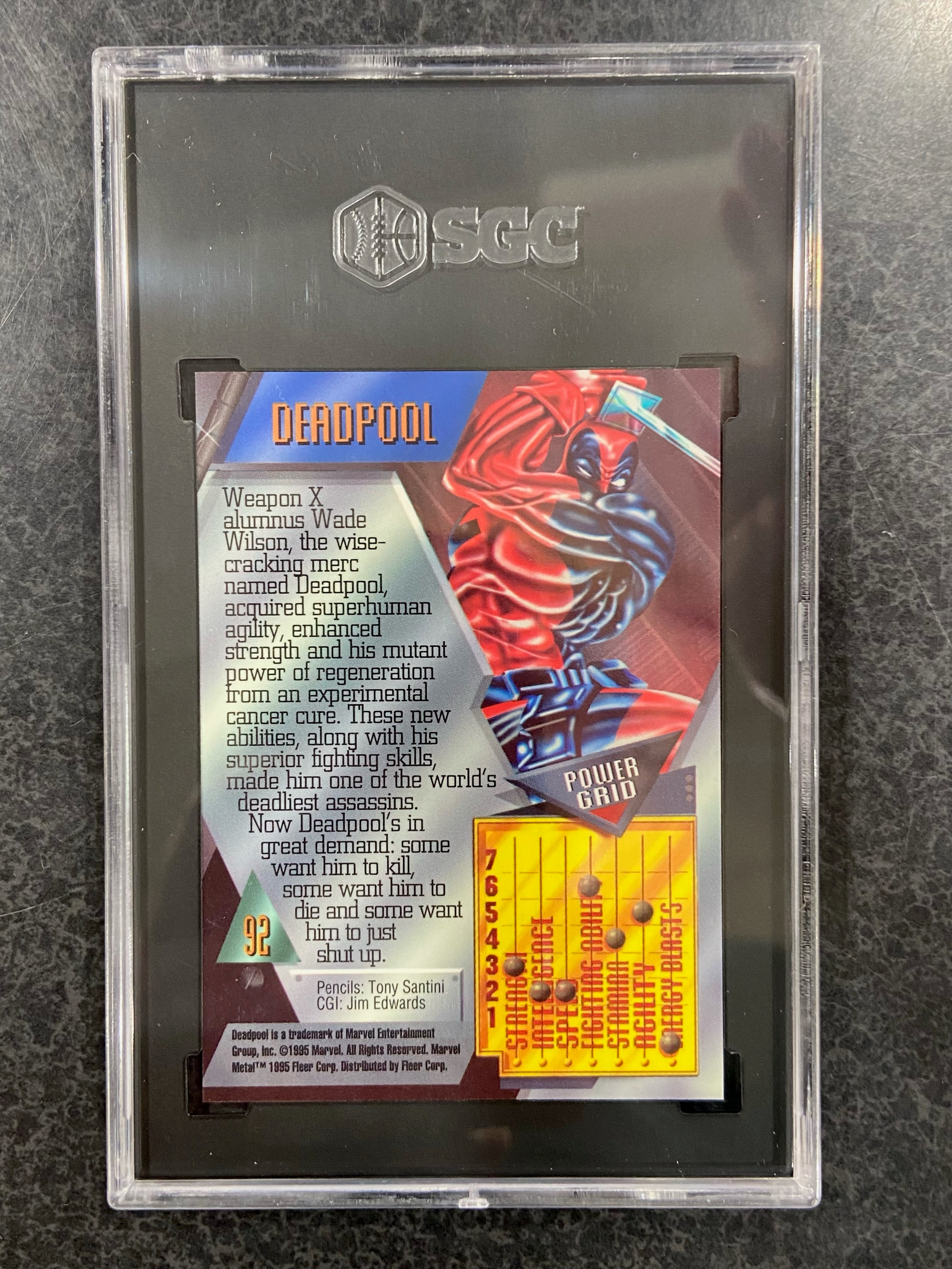 1995 Marvel Metal Deadpool #92 SGC 9.5 Mint+