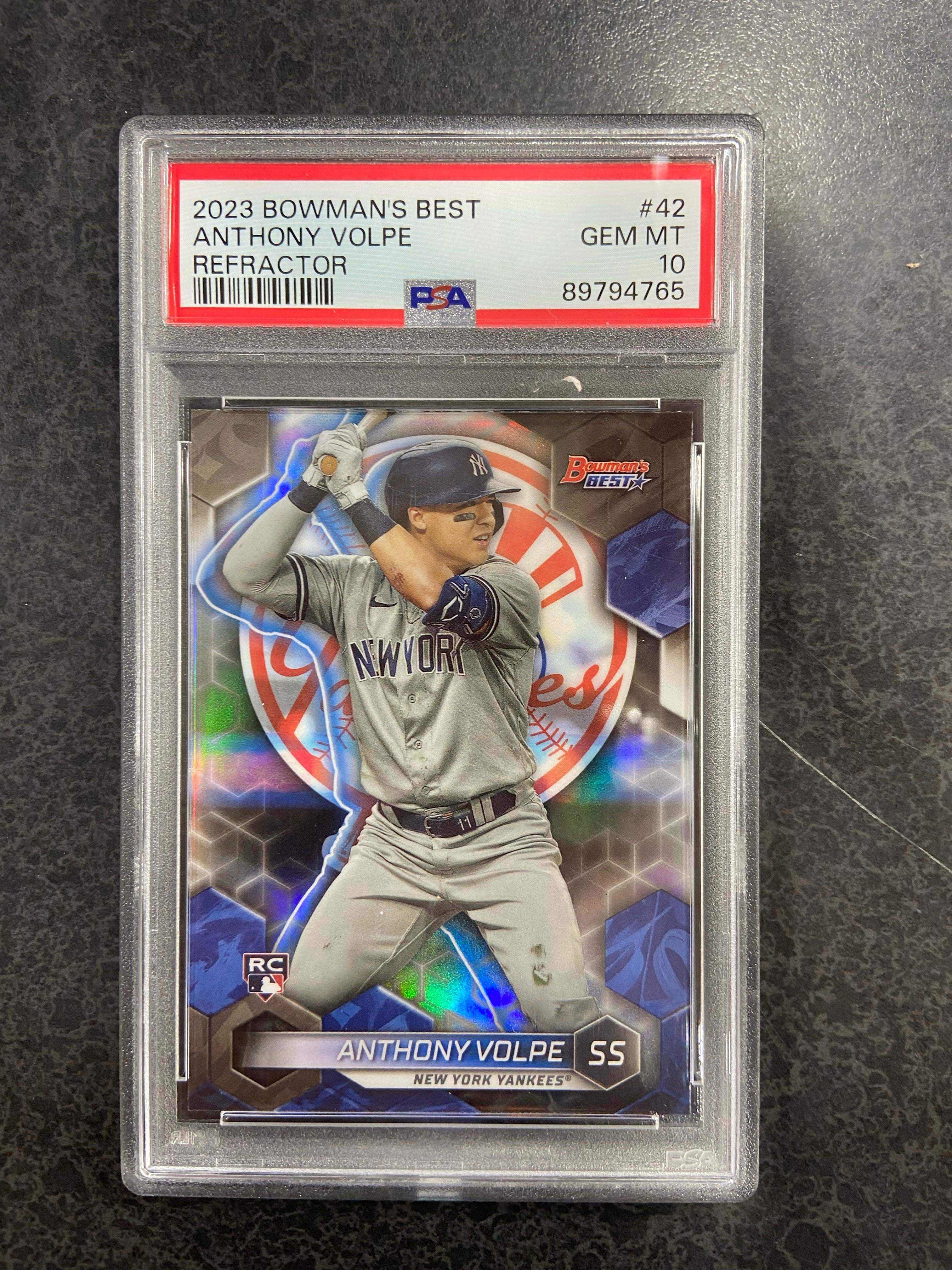 2023 Bowman's Best Anthony Volpe Refractor Rookie #42 PSA 10 Gem Mint