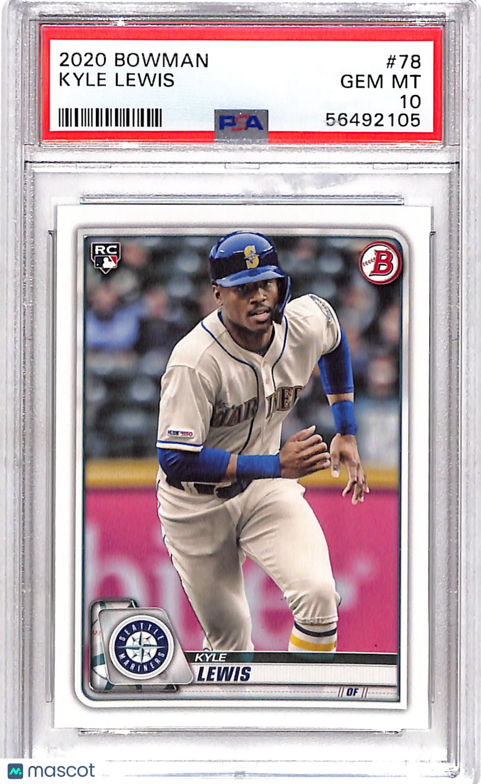 2020 Bowman Kyle Lewis #78 PSA 10