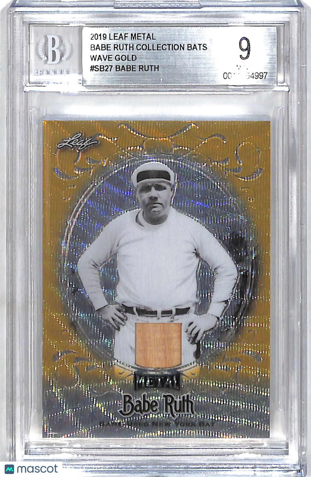 2019 Leaf Metal Babe Ruth Babe Ruth Collection Bats Gold Wave 1/1 #SB-41 BGS 9