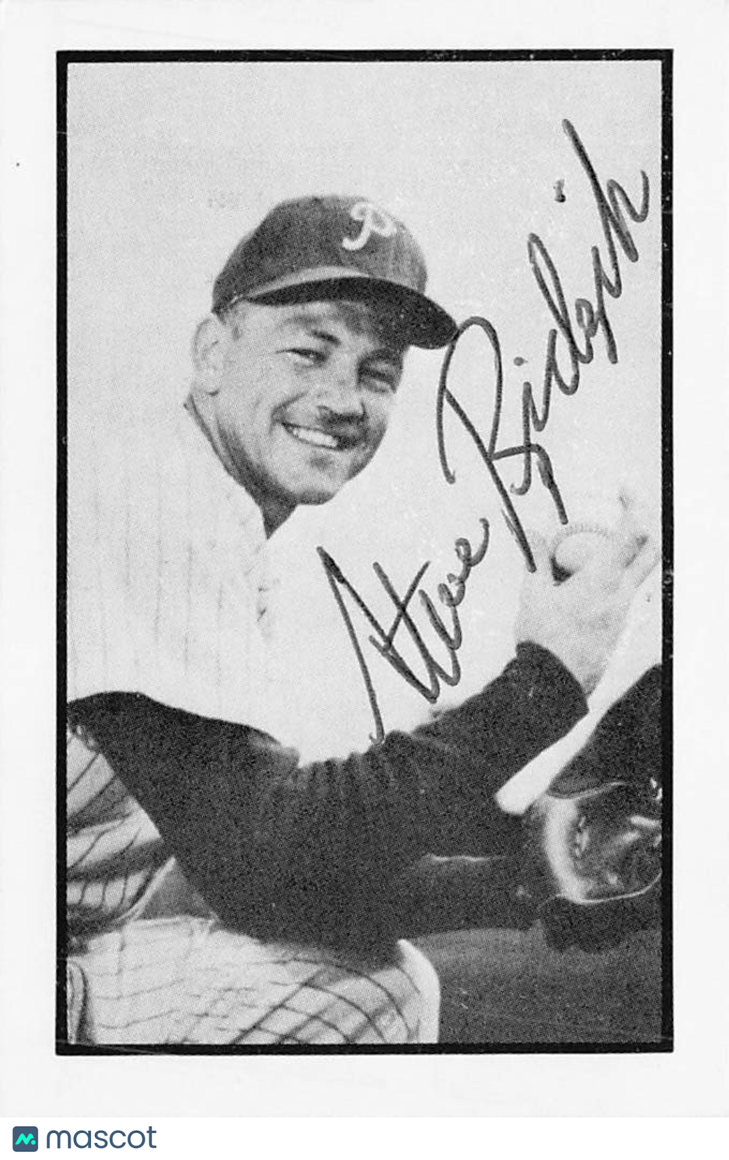 1983 B.G.H.L.I. Baseball Collector Series Steve Ridzik Autograph #48 Phillies