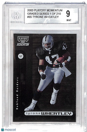 2000 Playoff Momentum Tyrone Wheatley Graded Series /210 #65 BGS 9 Oakland Raiders