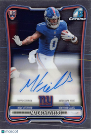 2026 Bowman Chrome Football Malachi Fields Autograph Rookie RC #BCRA-MF Giants