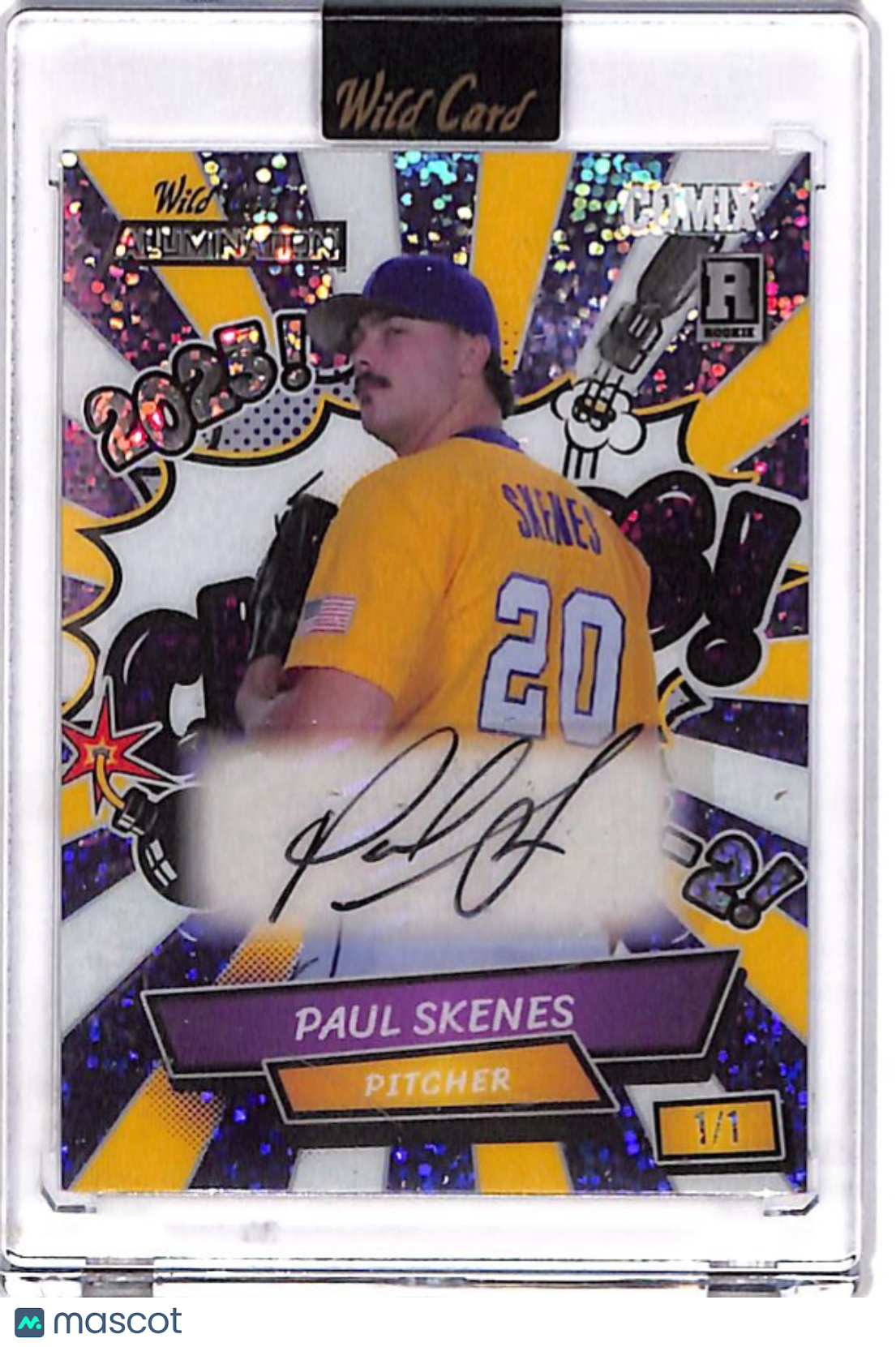 2024 Wild Card Auto Mania Comix Paul Skenes Autograph /1 #ACWC-PS5A LSU Tigers