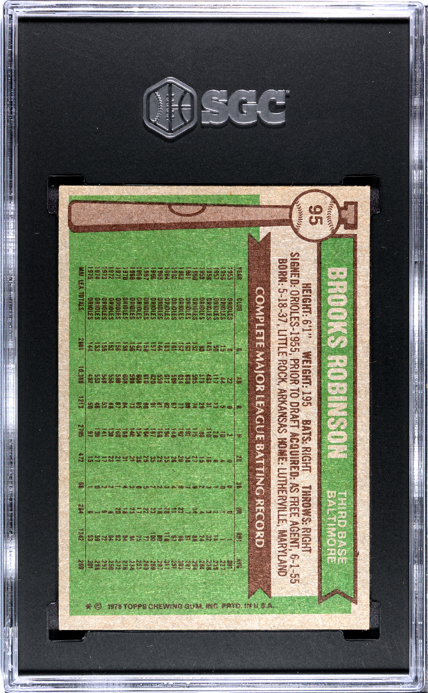 1976 Topps Brooks Robinson #95 SGC 6 Baltimore Orioles