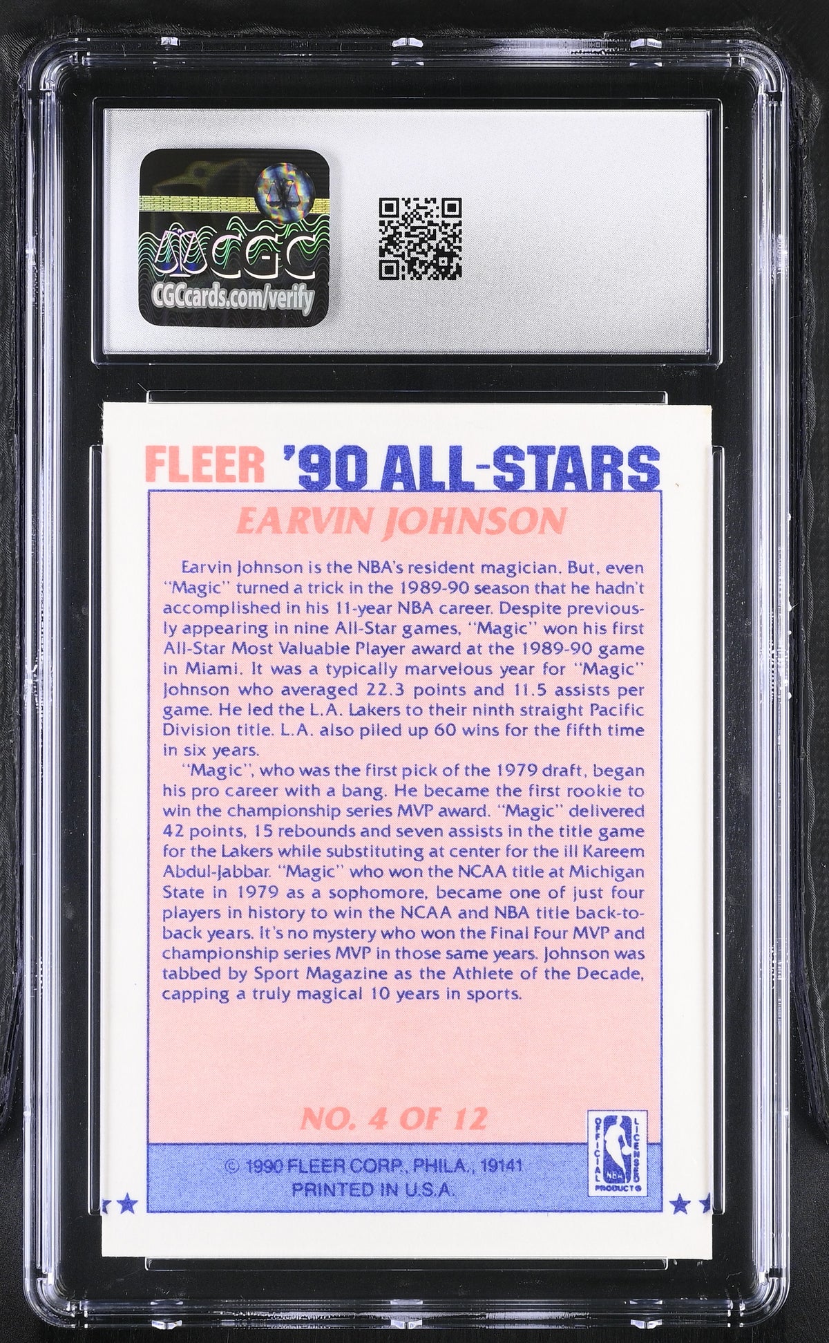 1990-91 Fleer Magic Johnson All-Stars #4 CGC 8.5 Los Angeles Lakers