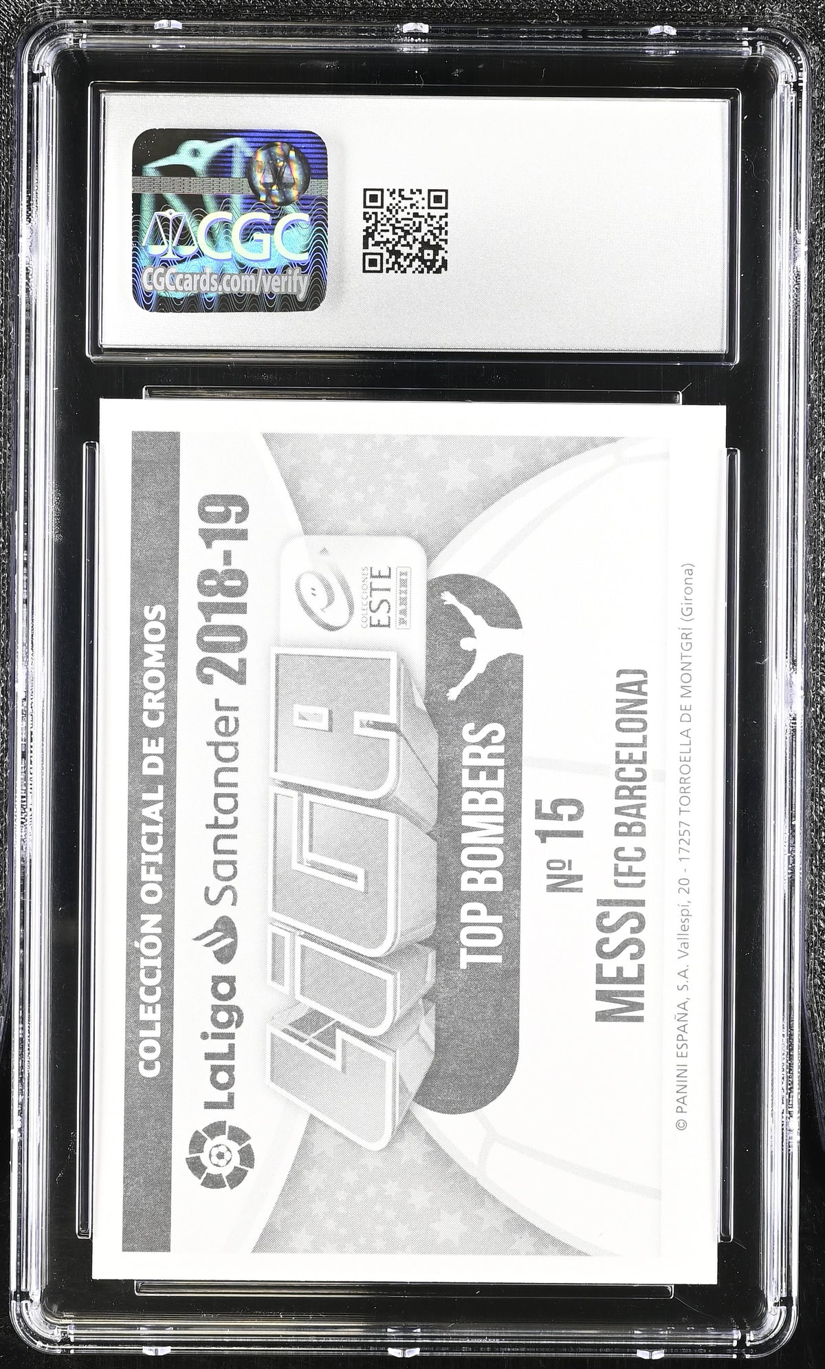 2018-19 Panini Este Stickers Messi La Liga Santander #15 CGC 9 FC Barcelona