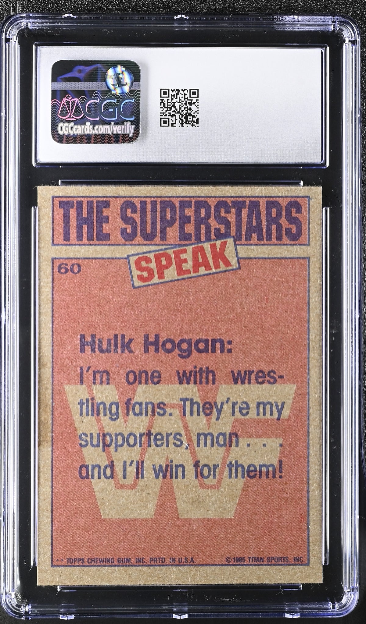 1985 Topps WWF Hulk Hogan #60 CGC 9.5
