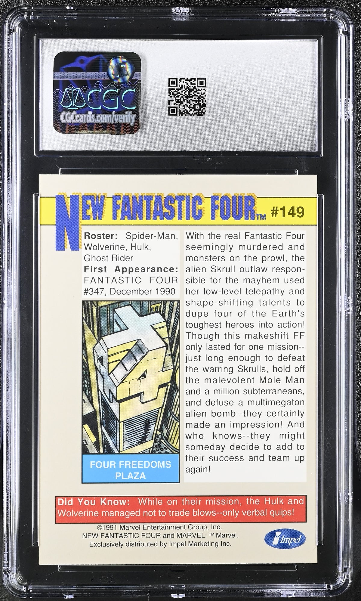 1991 Impel Marvel Universe Series II New Fantastic Four #149 Rookies CGC 10
