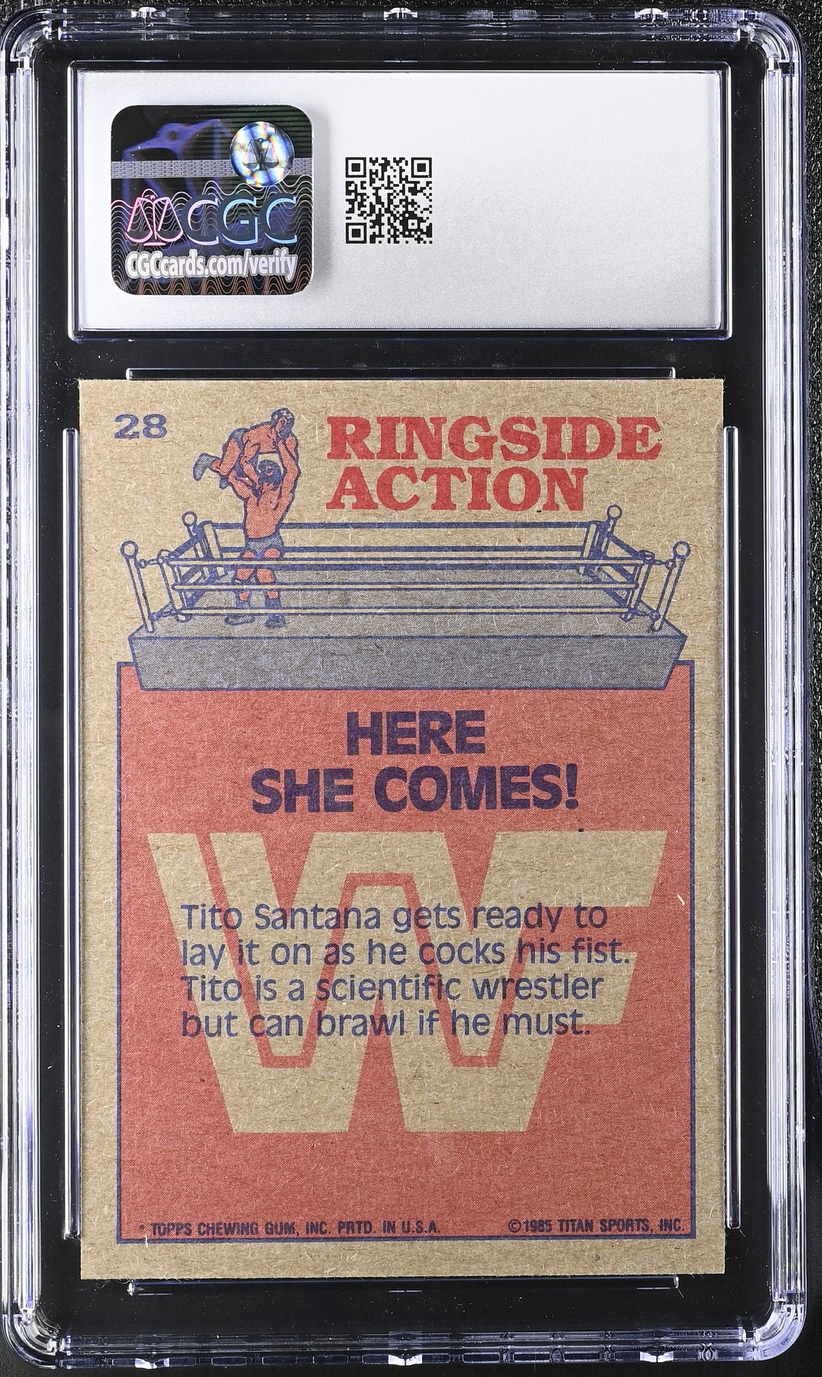 1985 Topps WWF Here She Comes! #28 CGC 9