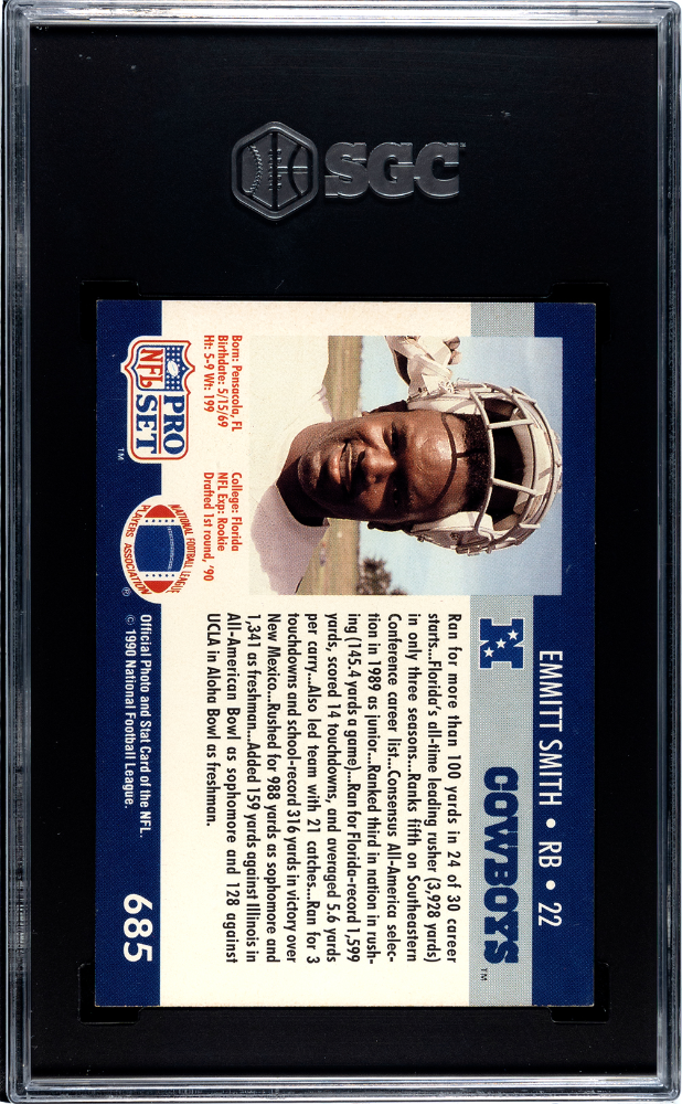 1990 Pro Set Emmitt Smith #685 SGC 4
