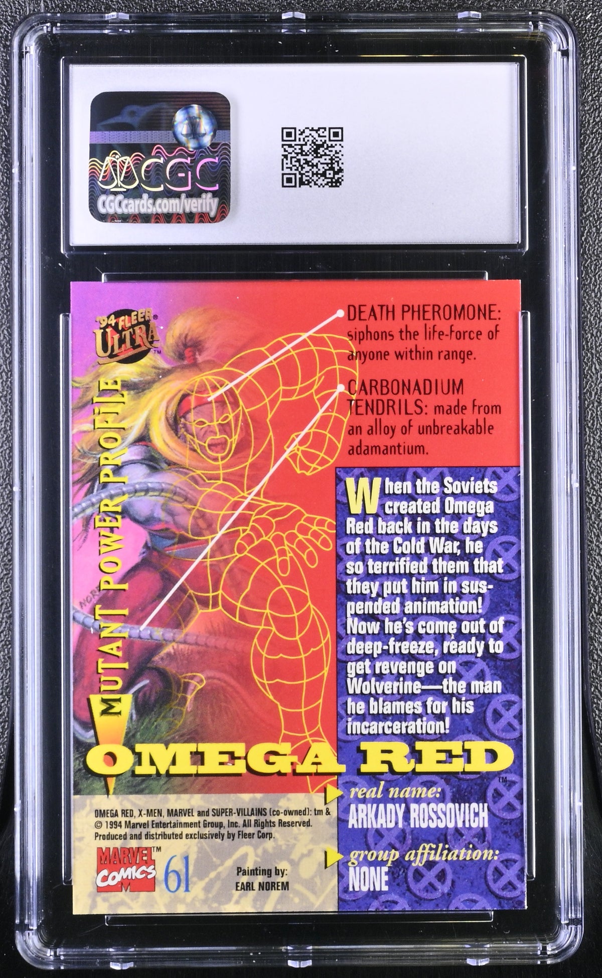 1994 Fleer Ultra X-Men Omega Red #61 CGC 9.5