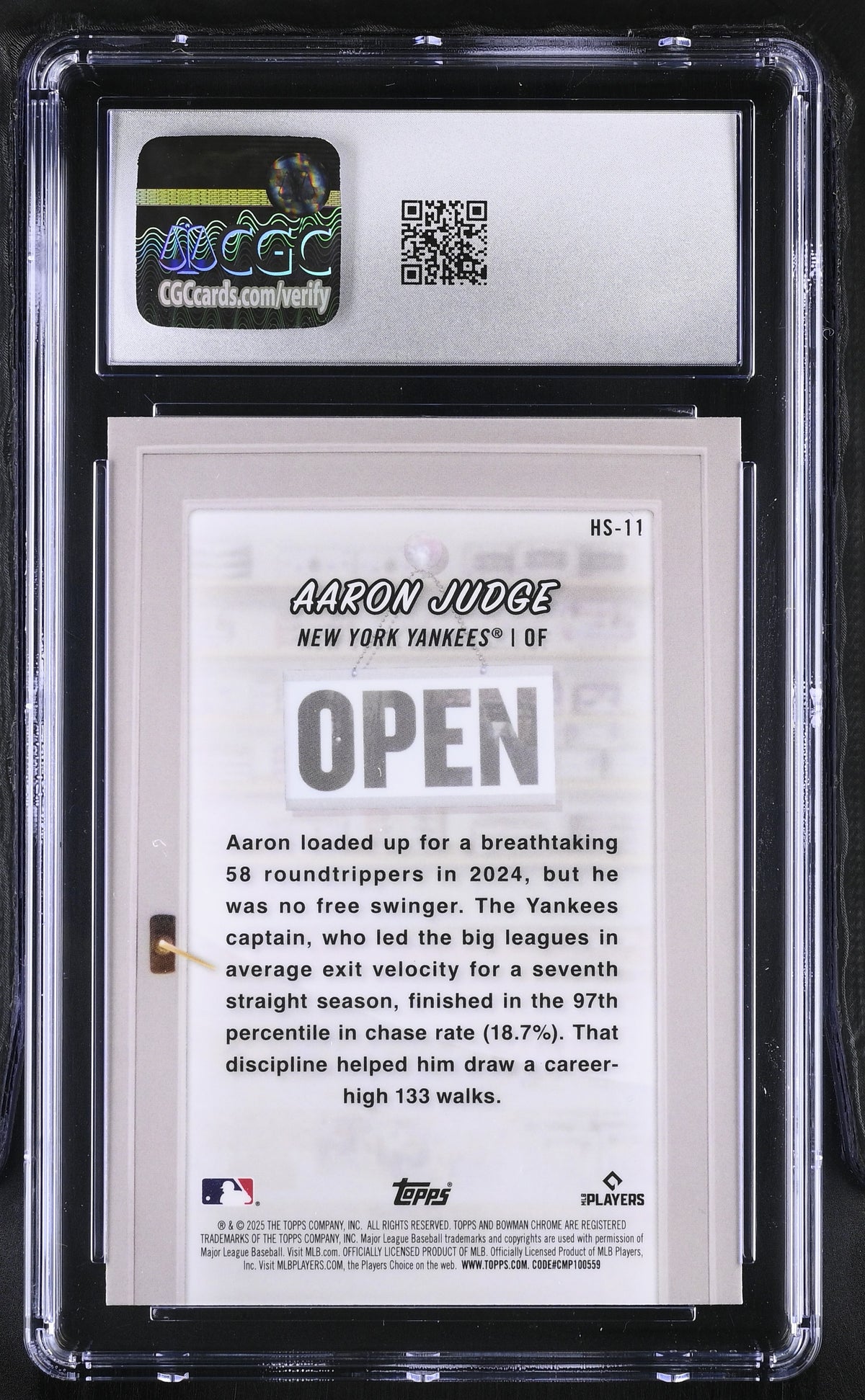 2025 Bowman Aaron Judge Hobby Stars #HS-11 CGC 9 New York Yankees