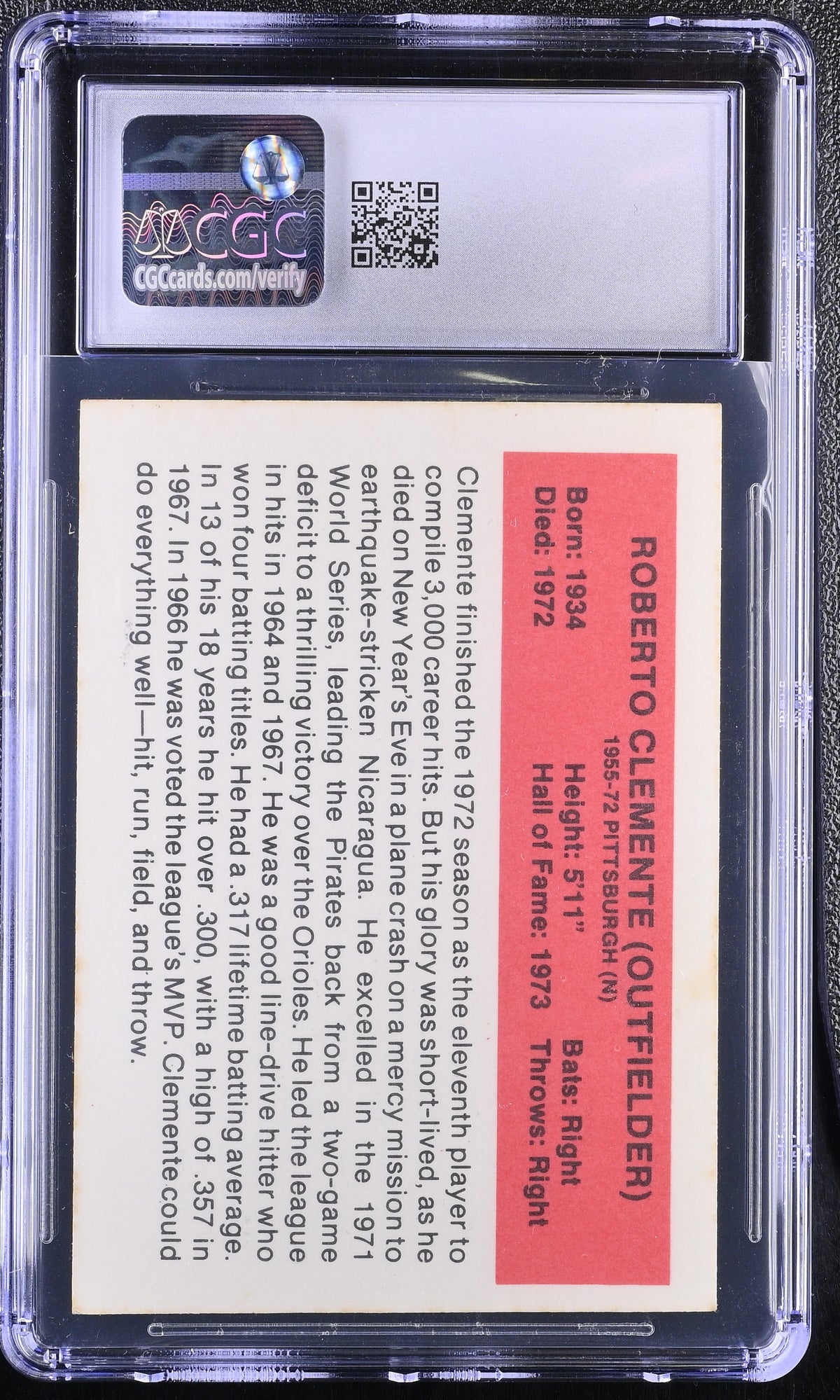 1987 Hygrade All-Time Greats Roberto Clemente CGC 7