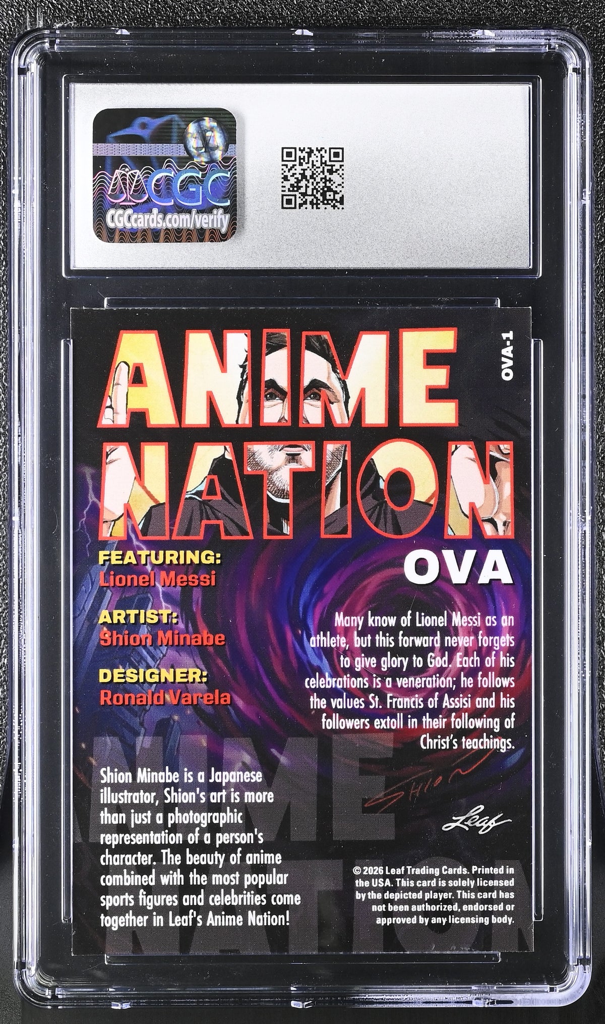 2026 Leaf Anime Nation Ova Lionel Messi #OVA-1 CGC 9