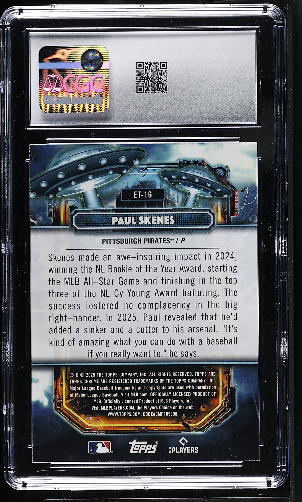 2025 Topps Cosmic Chrome Paul Skenes Extraterrestrial Talent ET-16 CGC 9 Pirates