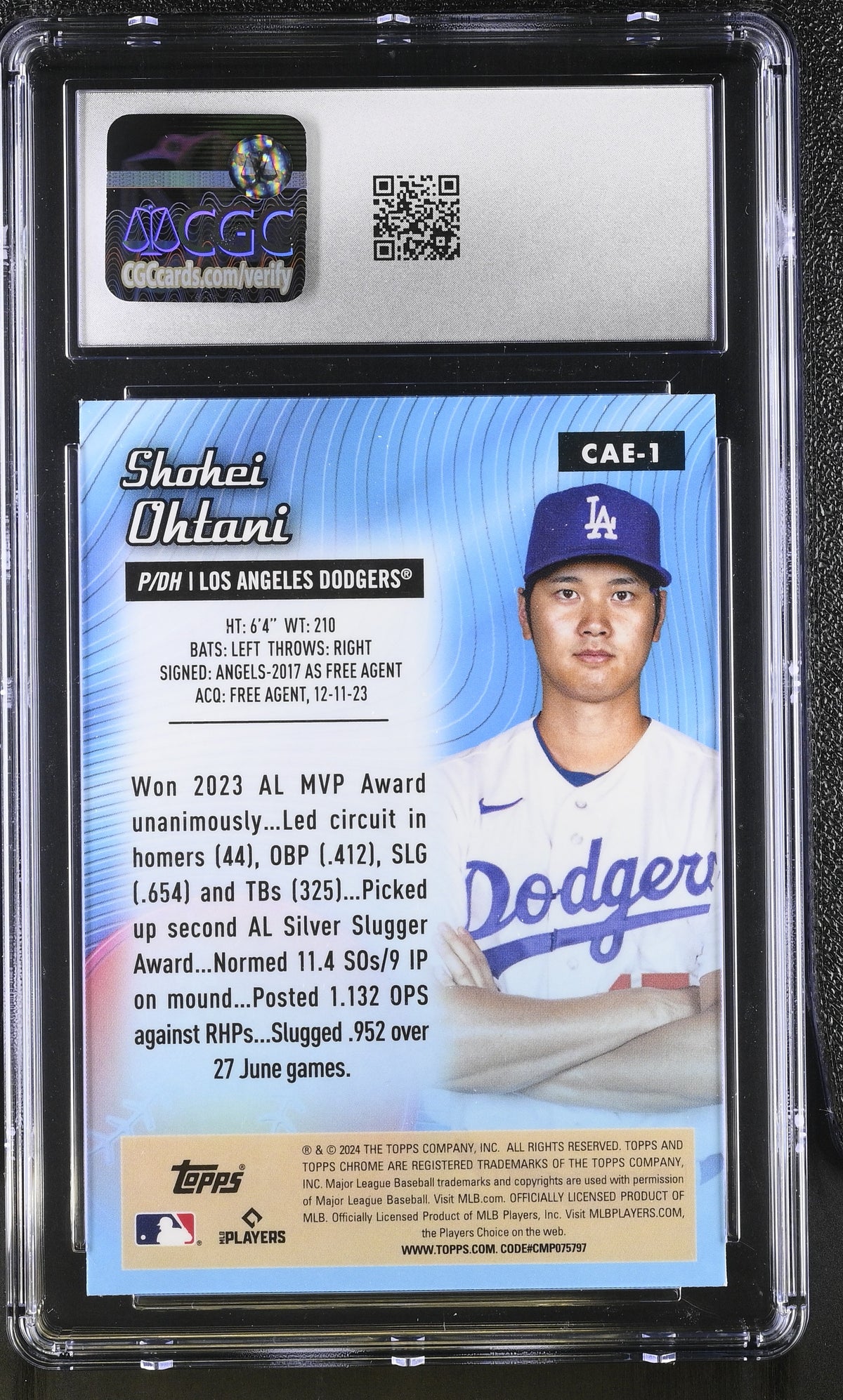 2024 Topps Chrome Shohei Ohtani All-Etch #CAE-1 CGC 10 Los Angeles Dodgers