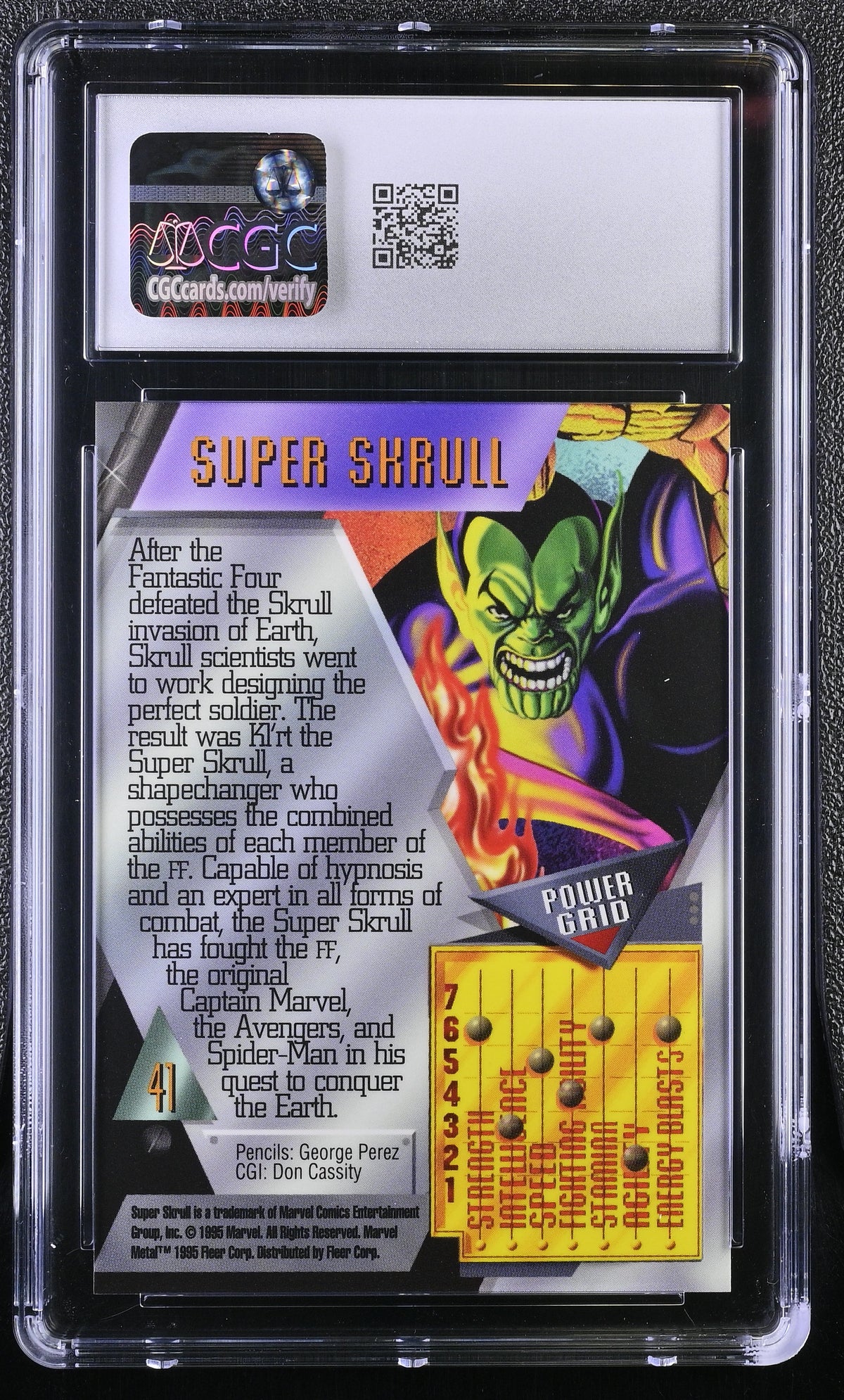 1995 Fleer Marvel Metal Inaugural Edition Super Skrull #41 CGC 9.5