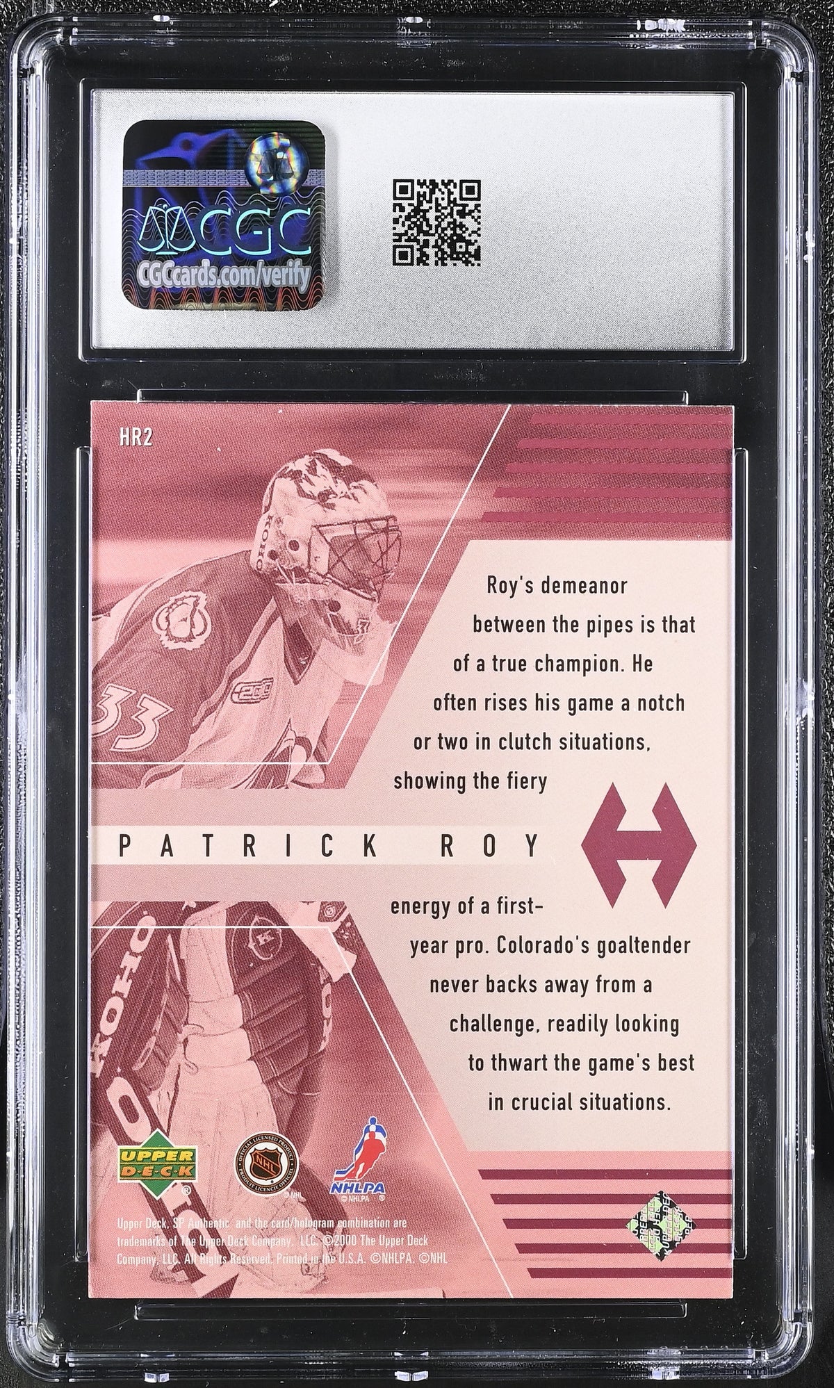 1999-00 SP Authentic Patrick Roy Honor Roll #HR2 CGC 9.5 Colorado Avalanche