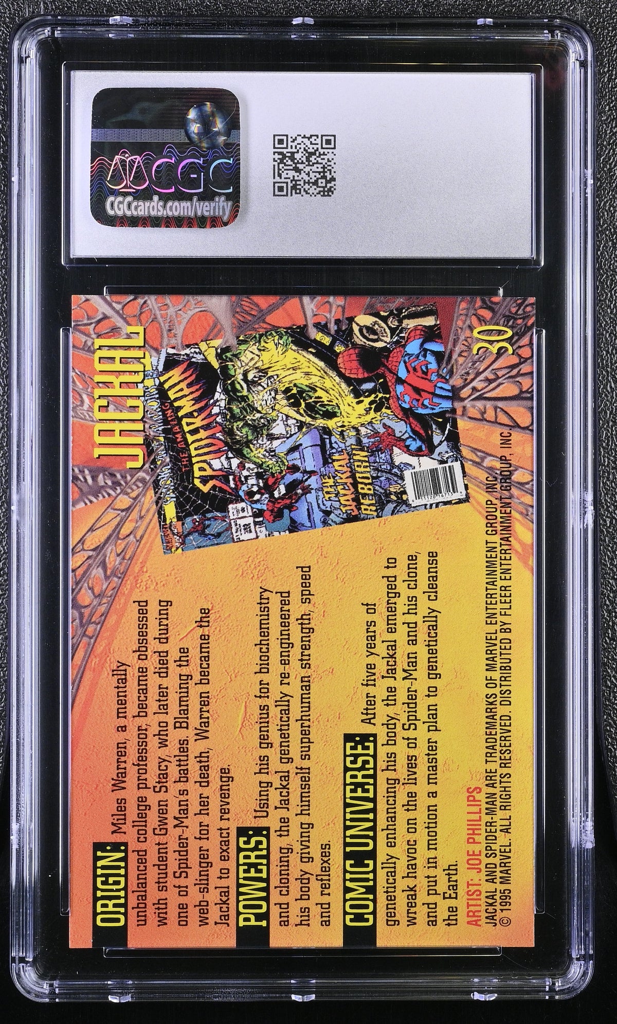 1995 Fleer Ultra Spider-Man Jackal #30 CGC 9.5
