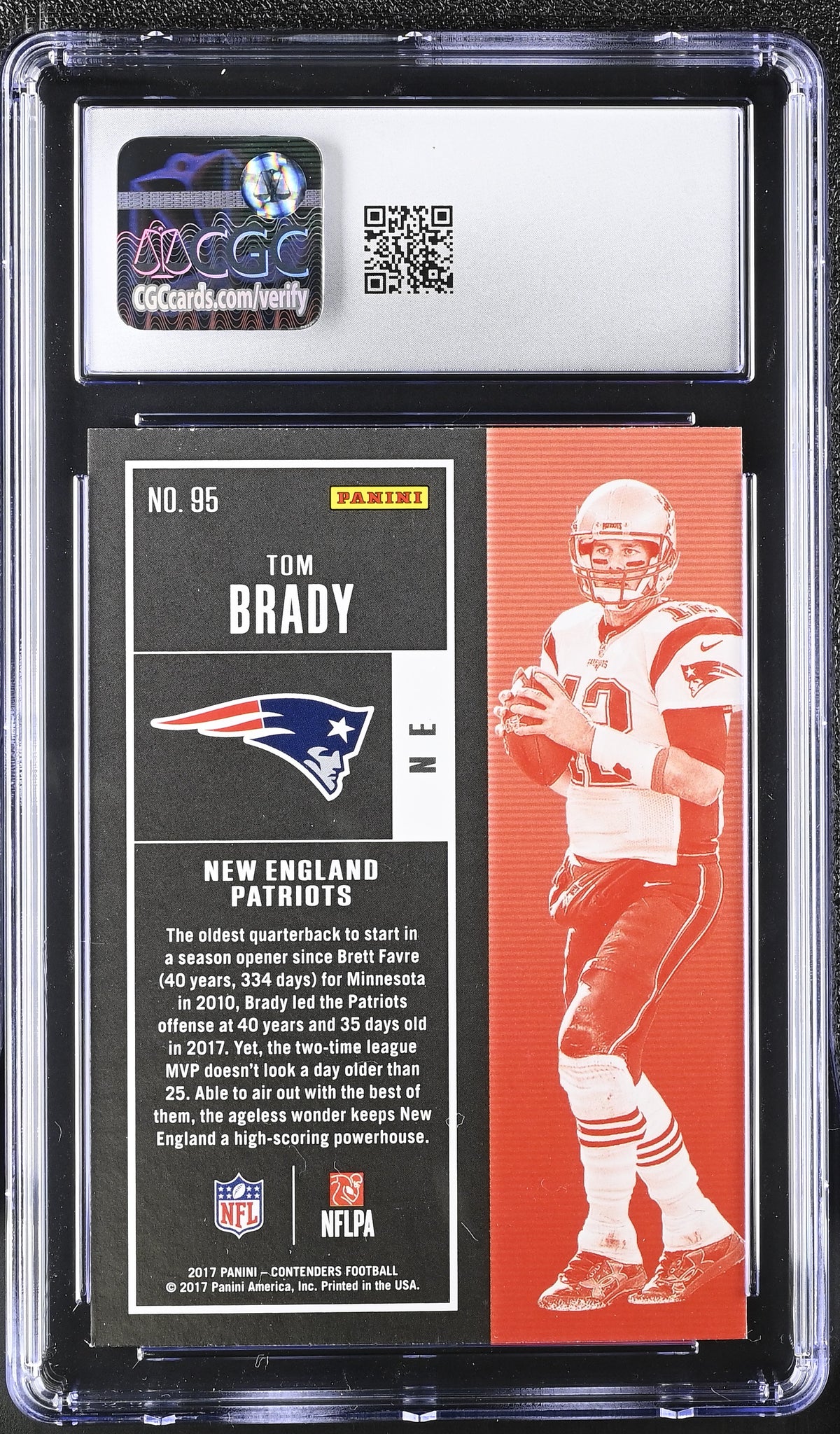 2017 Panini Contenders Tom Brady #95 CGC 9.5 New England Patriots