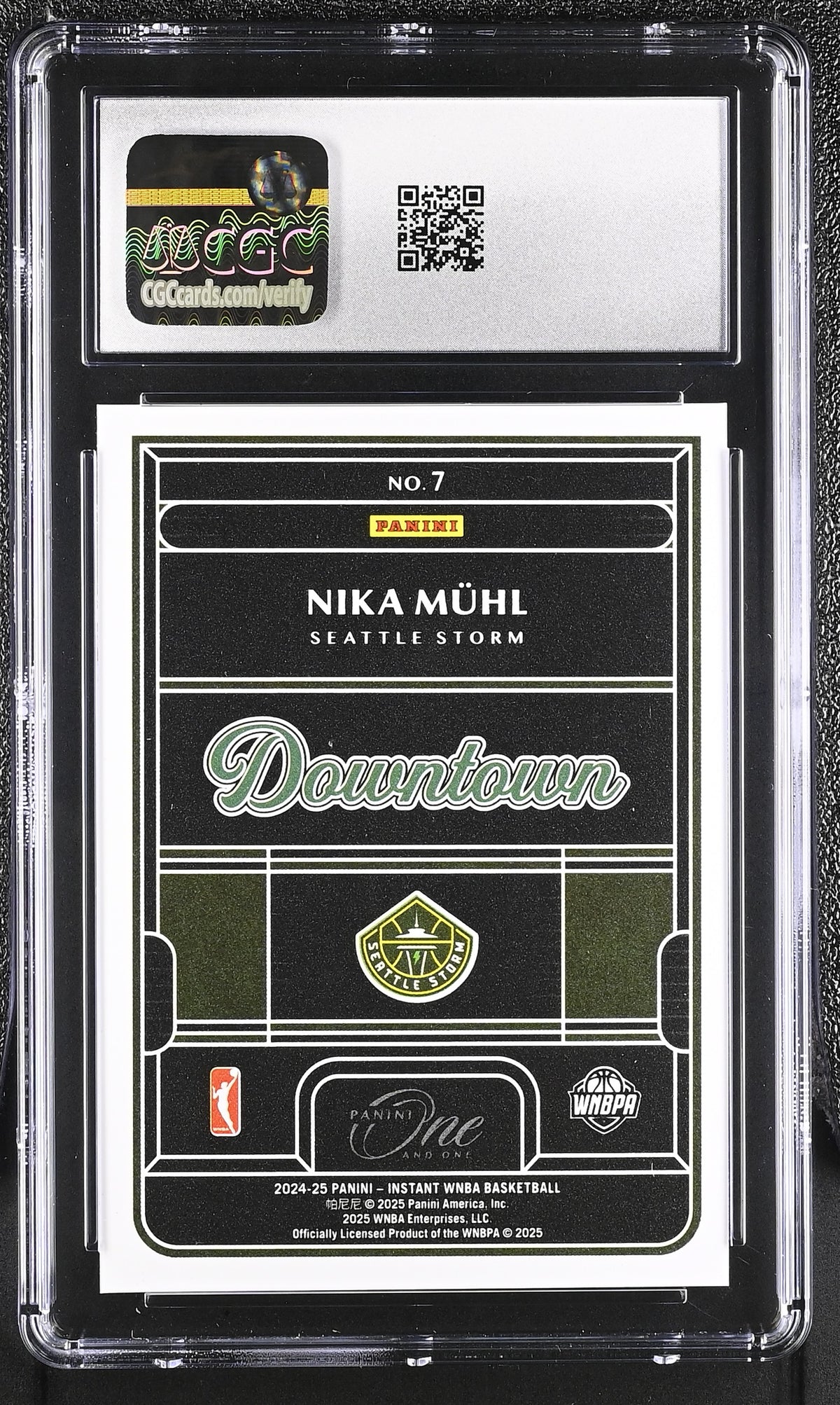 2024 Panini Rookie Royalty WNBA Nika Muhl Sticker Downtown #7 CGC 10 Storm