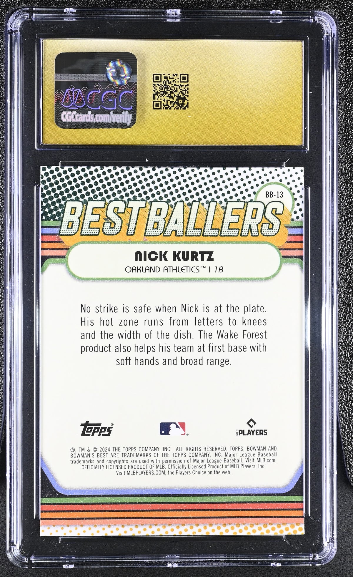 2024 Best Nick Kurtz Mini-Diamond Rookie Best Ballers #BB-13 CGC 10 Pristine