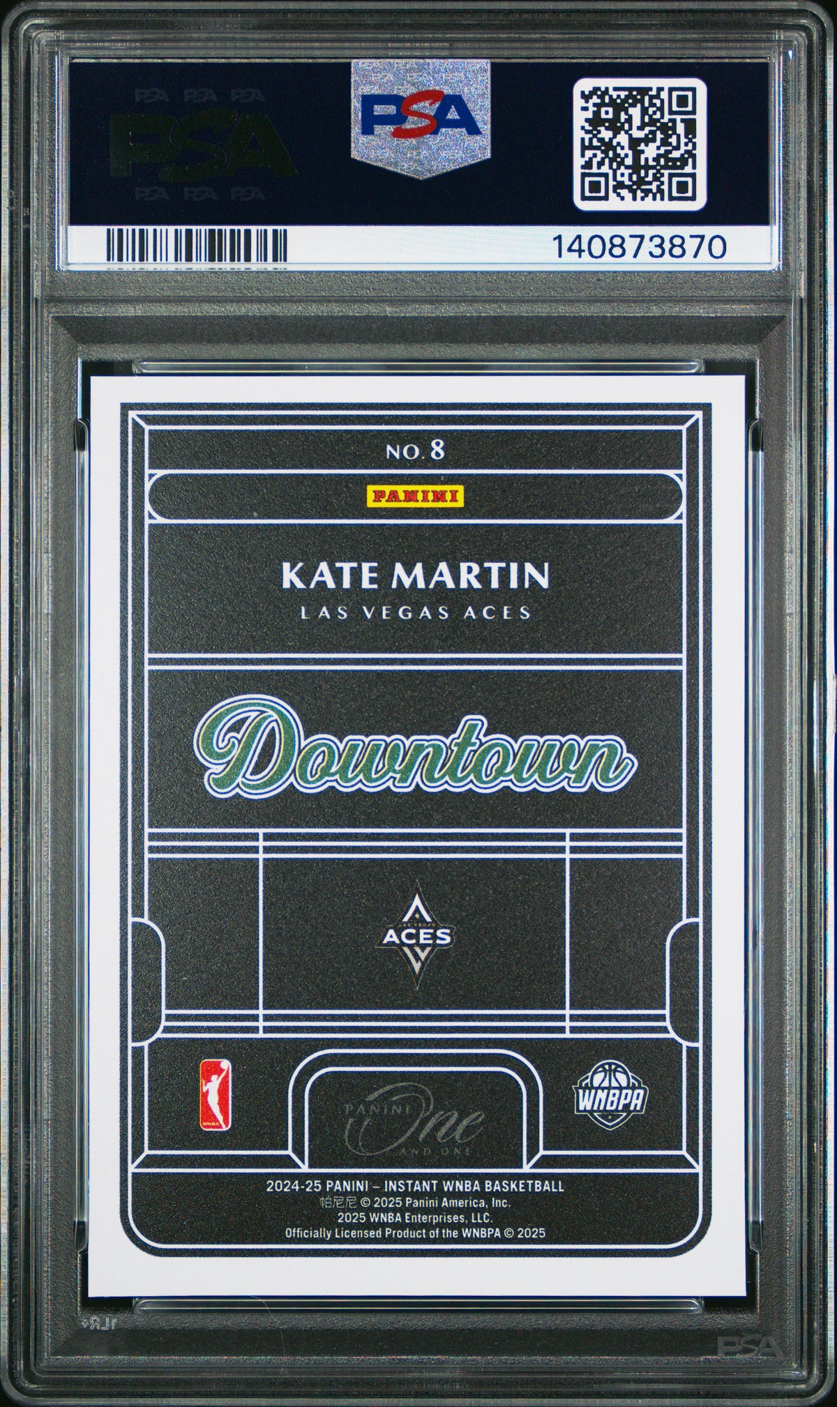 2024 Panini Rookie Royalty WNBA Downtown Kate Martin Rookie #8 PSA 9 Aces