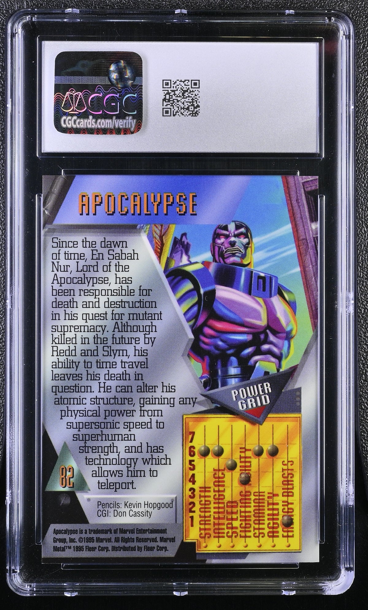 1995 Fleer Marvel Metal Inaugural Edition Apocalypse #82 CGC 9.5