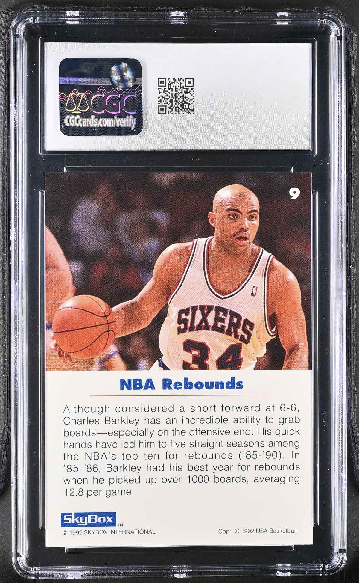 1992-93 Skybox Usa Charles Barkley #9 CGC 10 Philadelphia 76ers