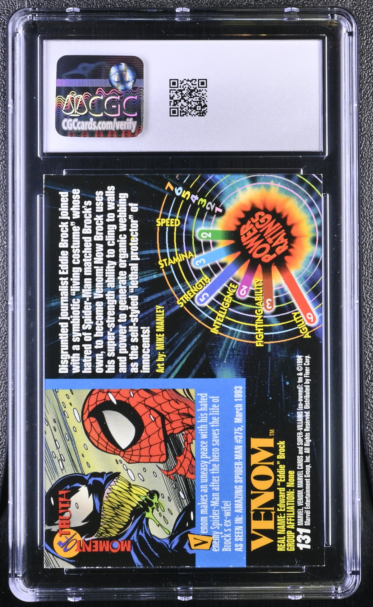 1994 Fleer Marvel Universe Series V Venom #131 CGC 9.5
