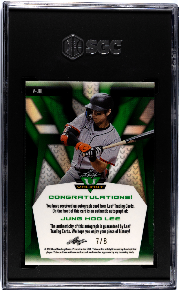 2023 Leaf Eclectic Jung Hoo Lee Valiant Autograph Blue 8 /8 #V-JHL SGC 9 Giants