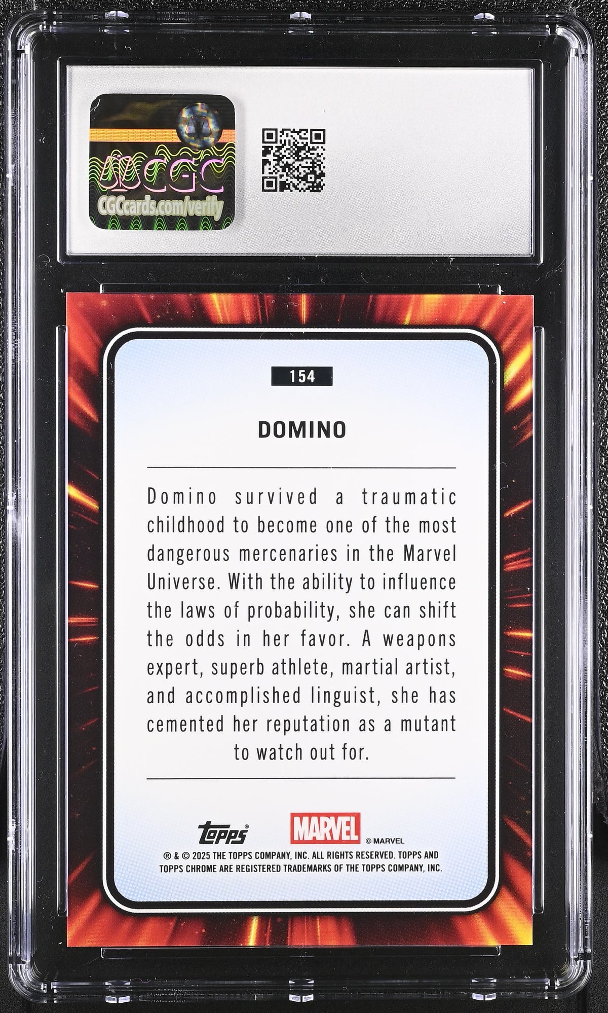 2025 Topps Marvel Chrome Domino /40 #154 Rose Gold Mini-Diamond Refractor CGC 10