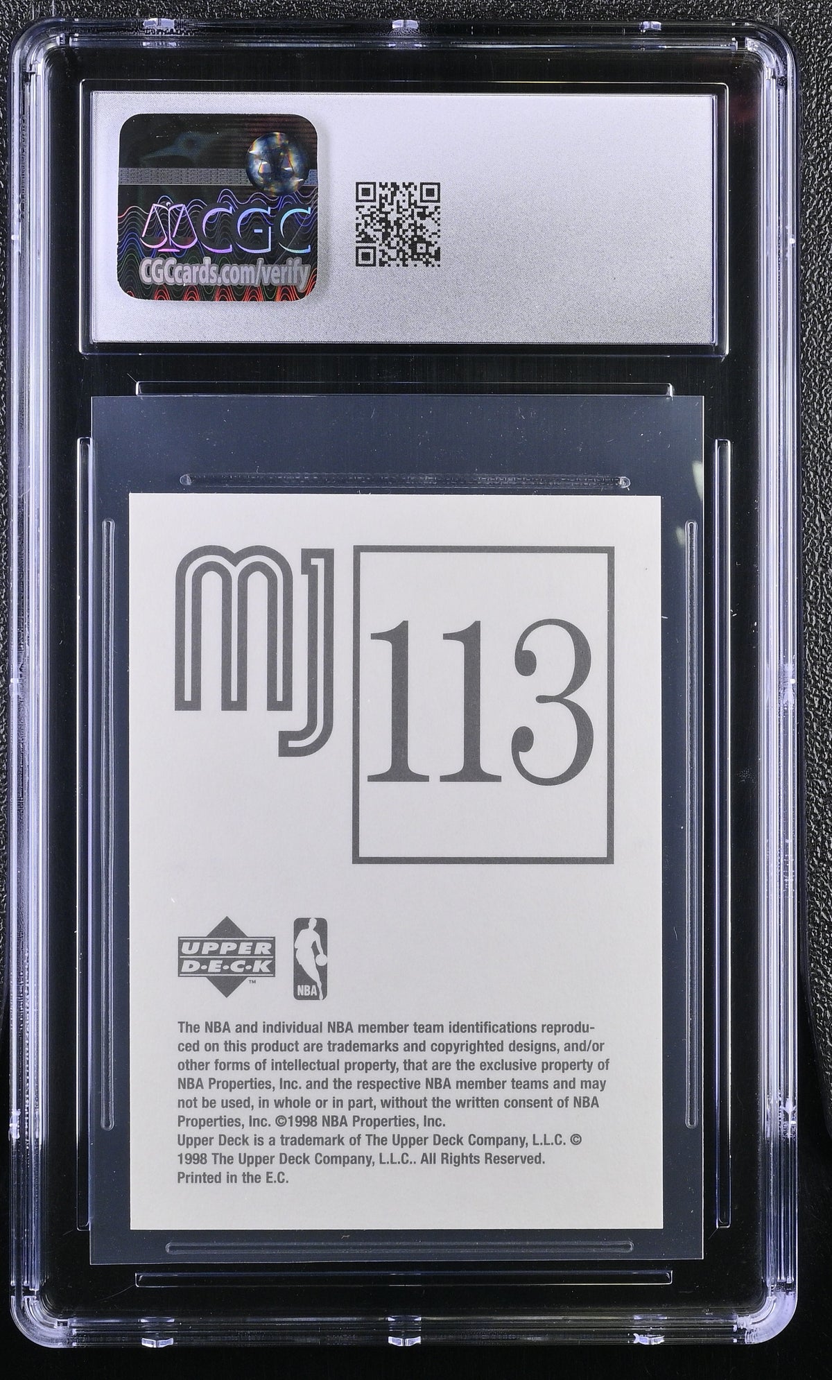 1998 Upper Deck MJ Stickers Michael Jordan #113 CGC 9.5 Chicago Bulls