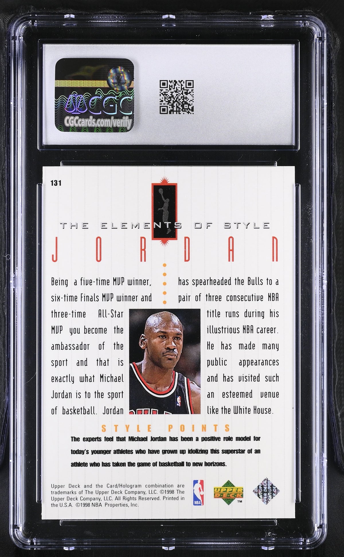 1998 Upper Deck MJ Living Legend Michael Jordan #131 CGC 9.5 Chicago Bulls