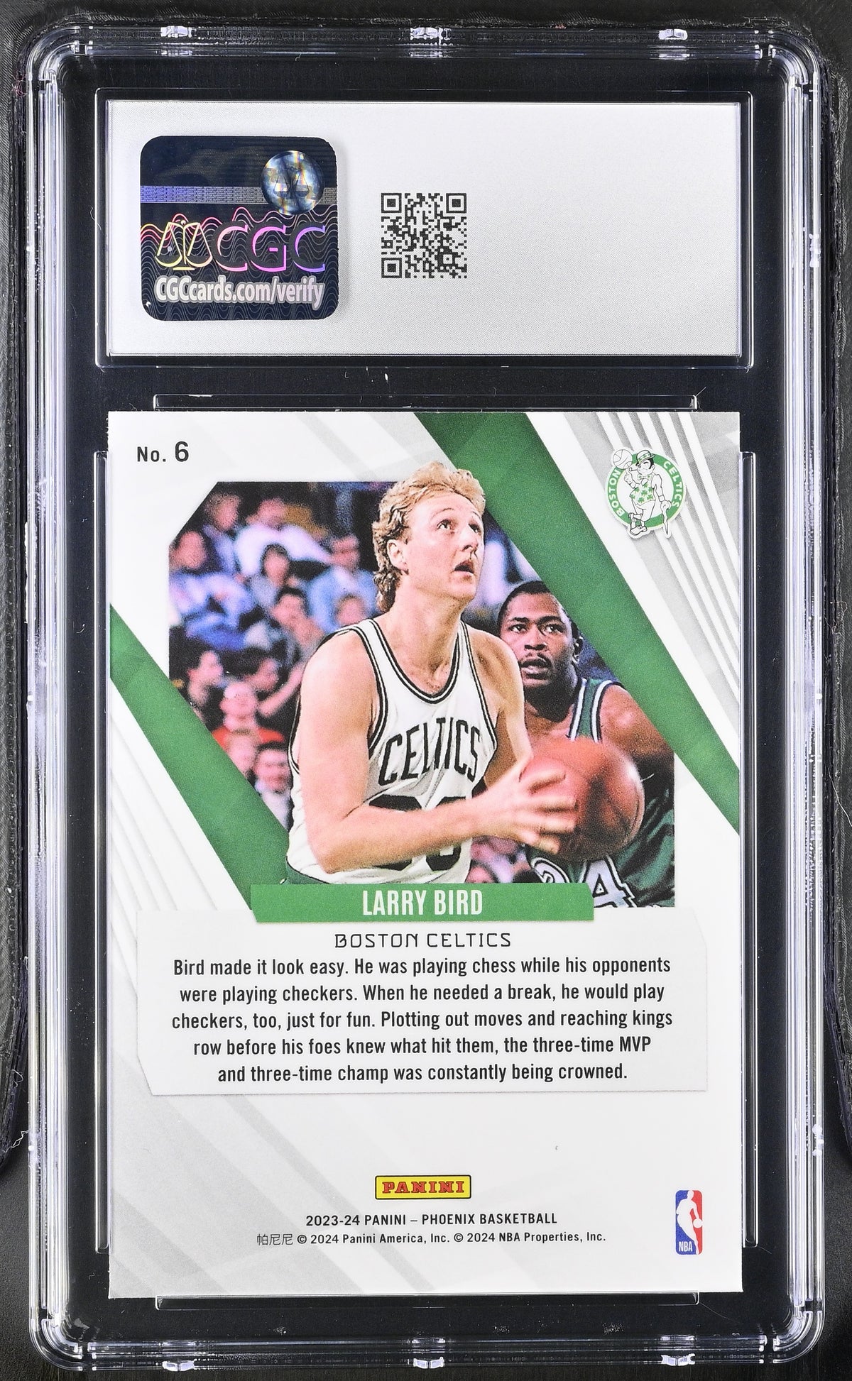 2023-24 Panini Phoenix Larry Bird Blue Ice #6 CGC 10 Boston Celtics