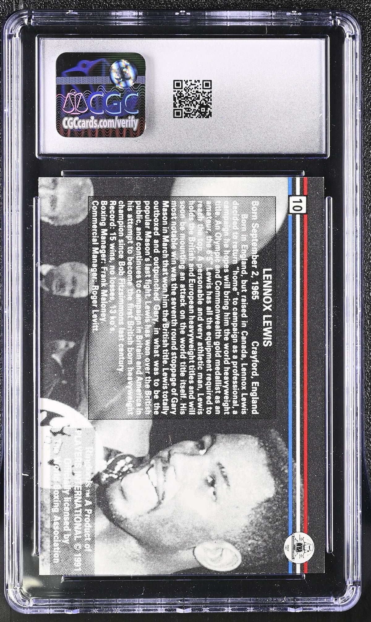 1991 Ringlords Lennox Lewis #10 CGC 9.5