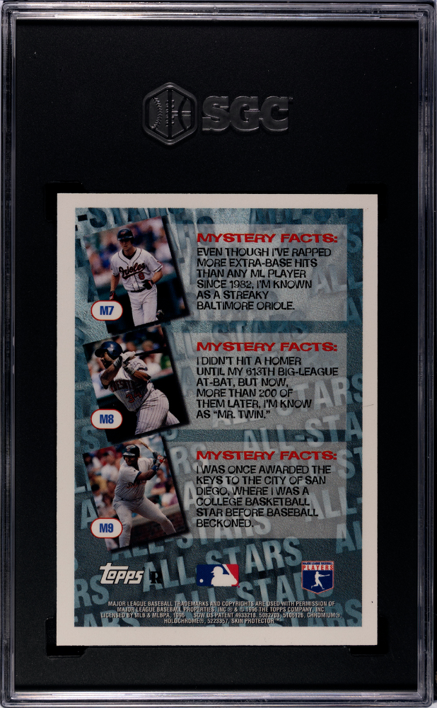 1996 Topps Tony Gwynn #M9 Mystery Finest Refractor SGC 7